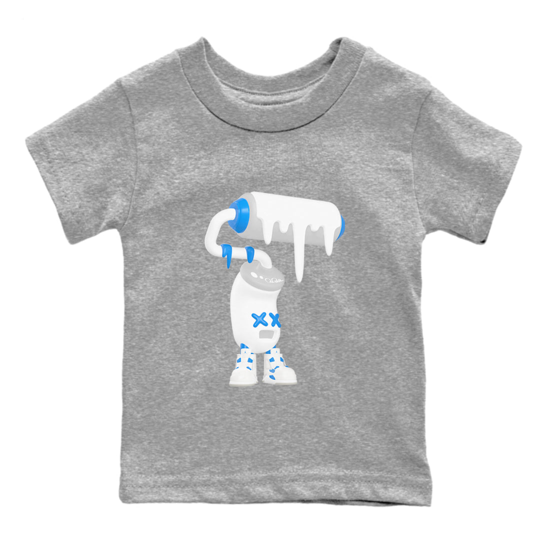 3D Paint Roller snkmatch Tees Kids - Air Jordan 4 Military Blue