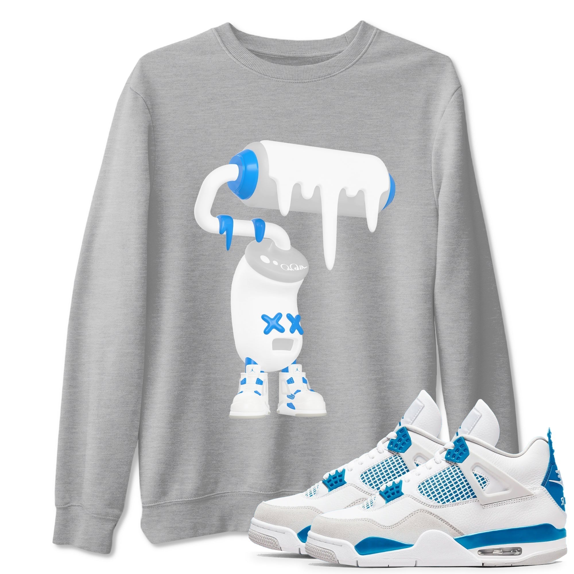 3D Paint Roller snkmatch Tees - Air Jordan 4 Military Blue