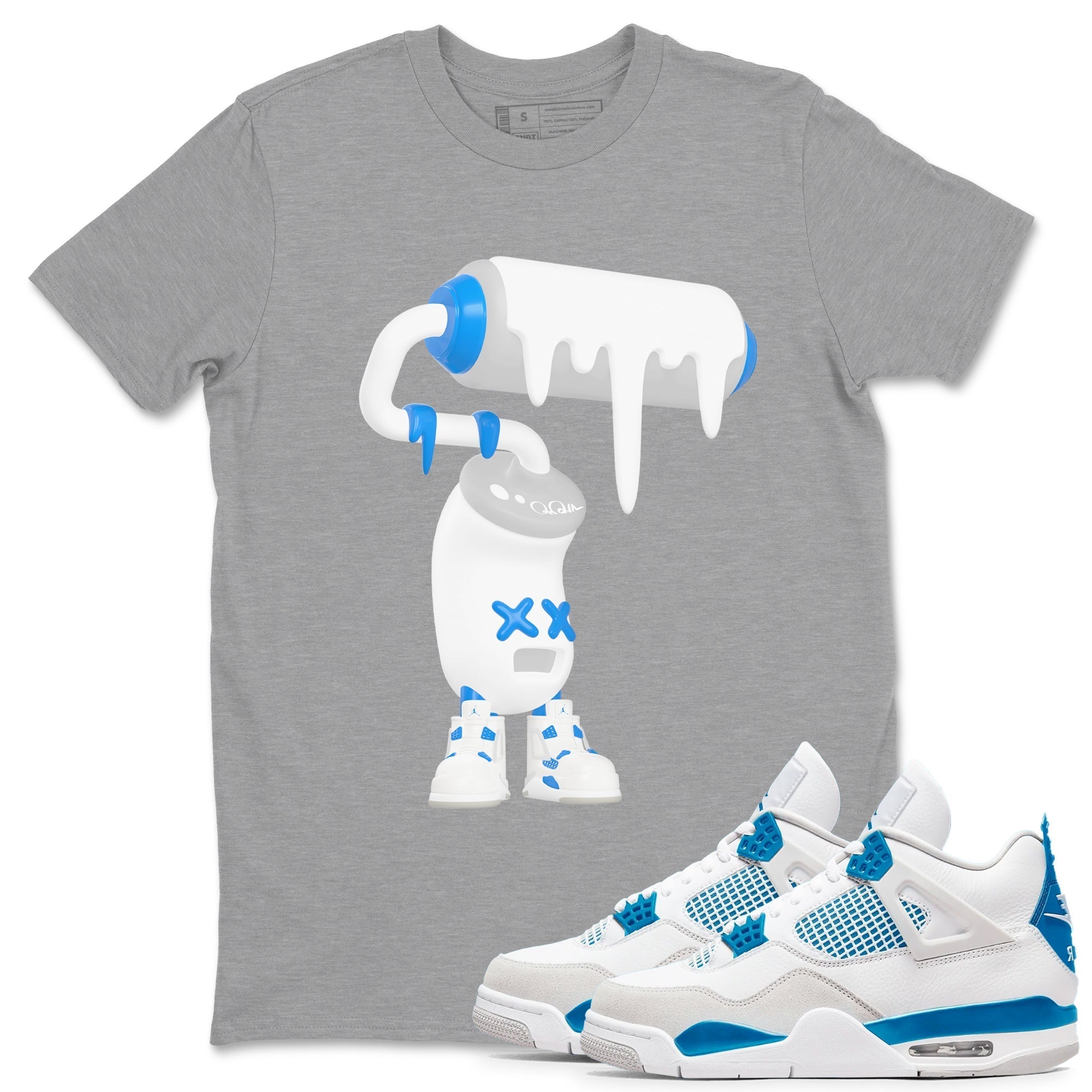 3D Paint Roller snkmatch Tees - Air Jordan 4 Military Blue