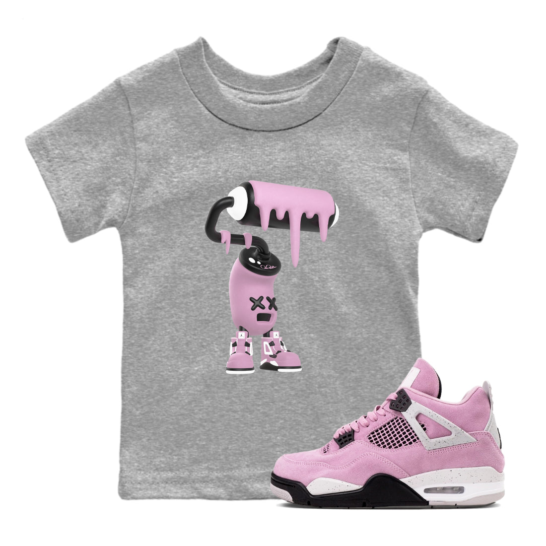 3D Paint Roller snkmatch Tees Kids - Air Jordan 4 Orchid