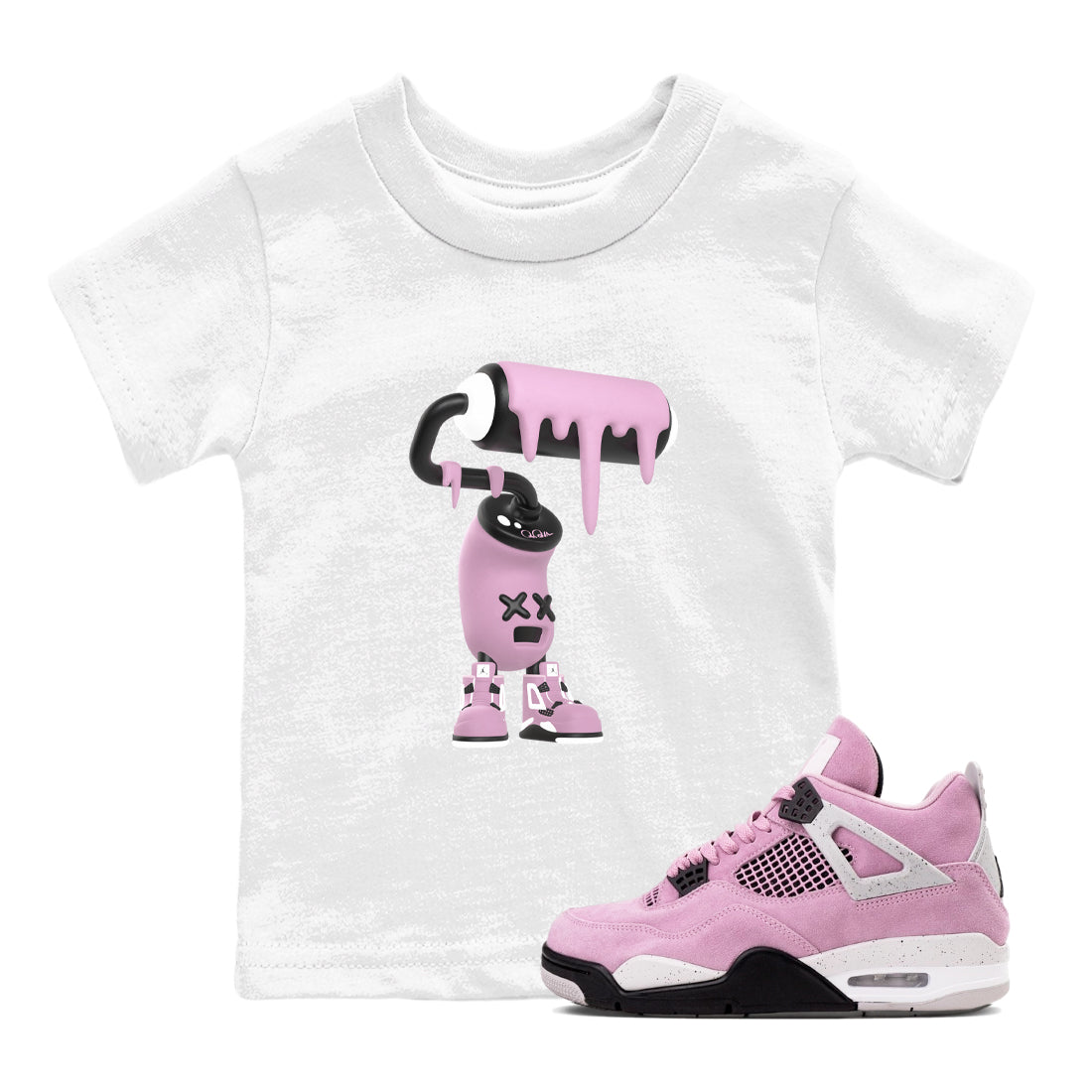3D Paint Roller snkmatch Tees Kids - Air Jordan 4 Orchid