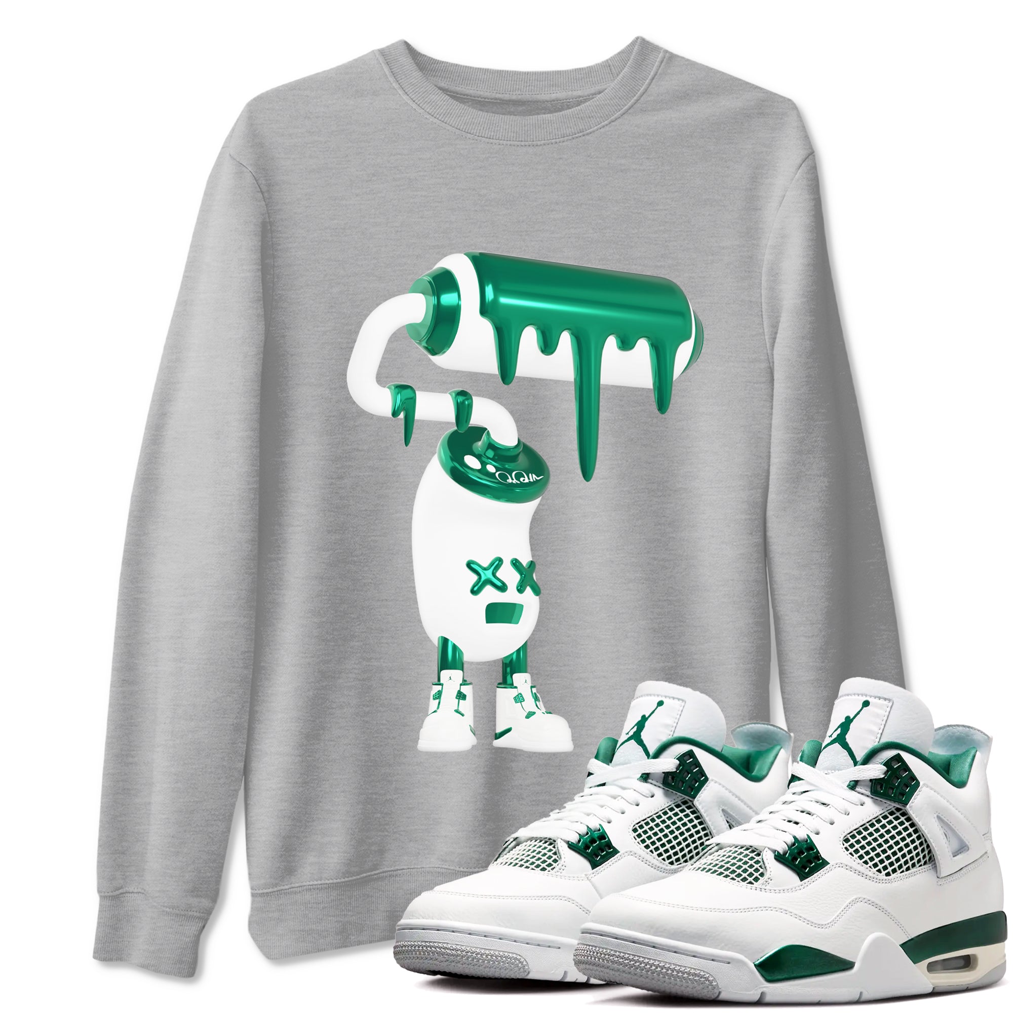 3D Paint Roller snkmatch Tees - Air Jordan 4 Oxidized Green
