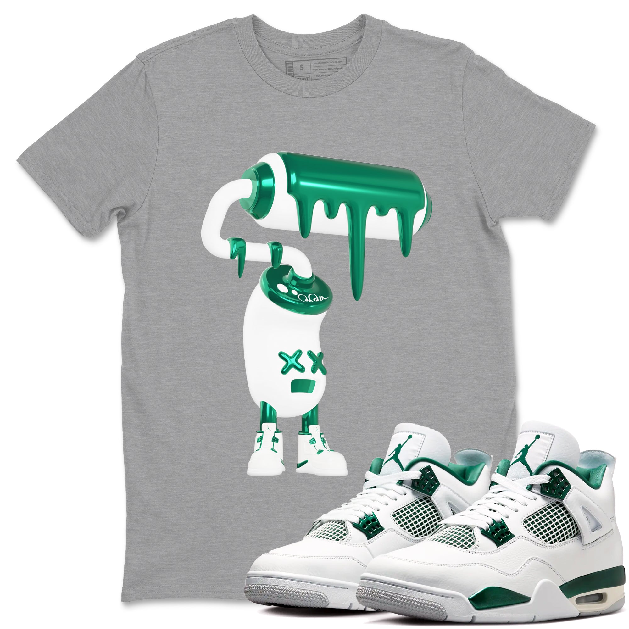 3D Paint Roller snkmatch Tees - Air Jordan 4 Oxidized Green