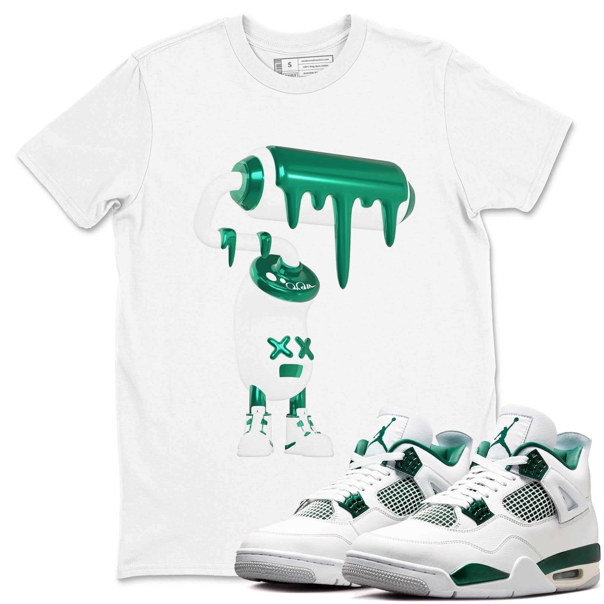 3D Paint Roller snkmatch Tees - Air Jordan 4 Oxidized Green