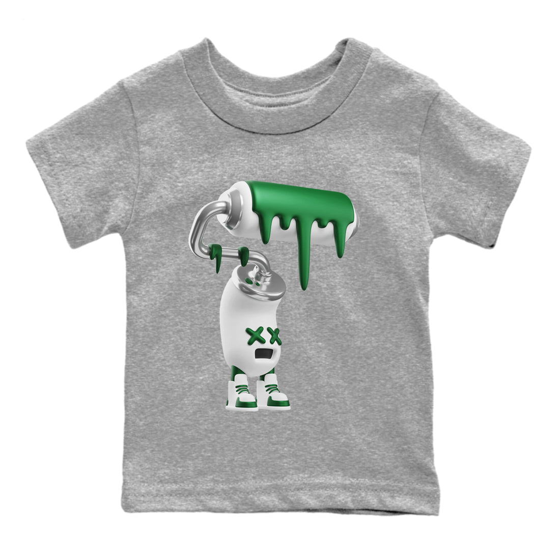 3D Paint Roller Kids Tops - Air Jordan 4 Pine Green