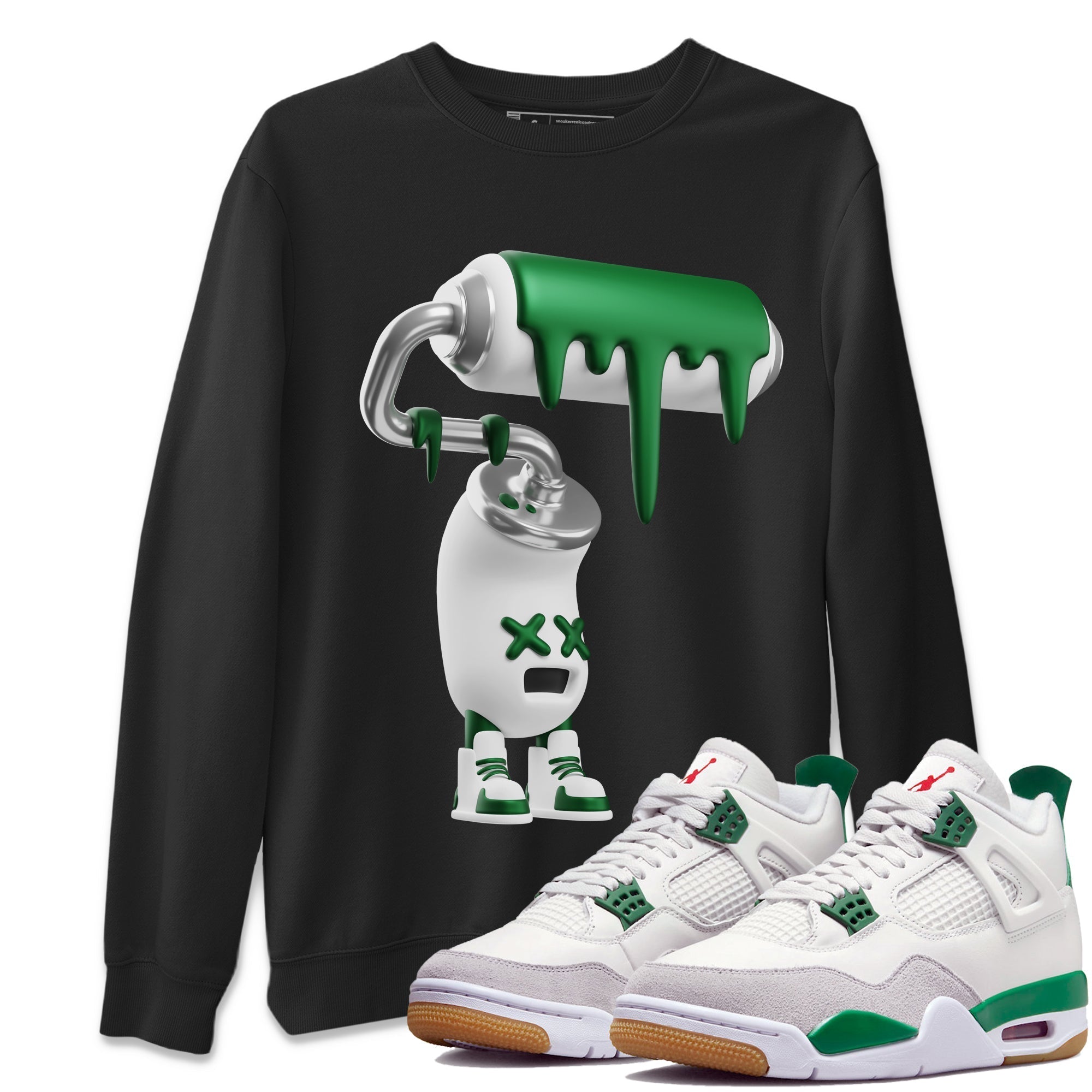 3D Paint Roller Unisex Tops - Air Jordan 4 Pine Green