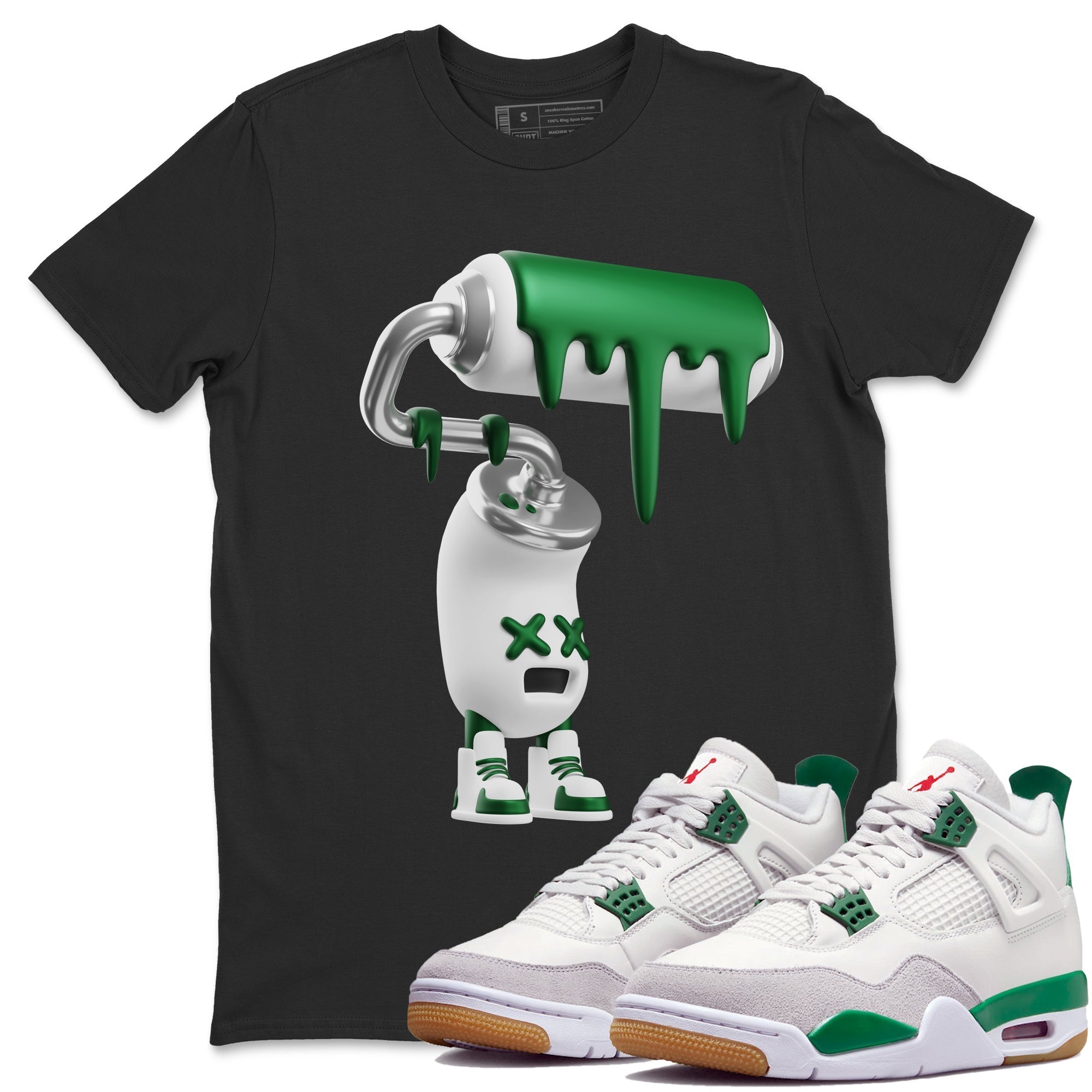 3D Paint Roller Unisex Tops - Air Jordan 4 Pine Green SB