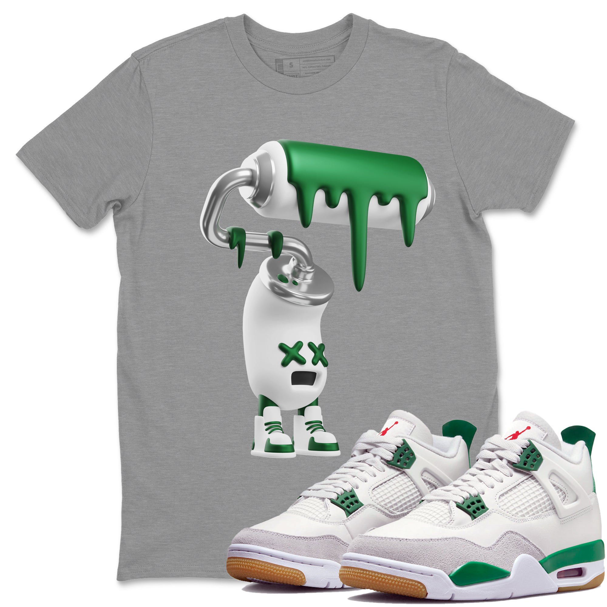 3D Paint Roller Unisex Tops - Air Jordan 4 Pine Green