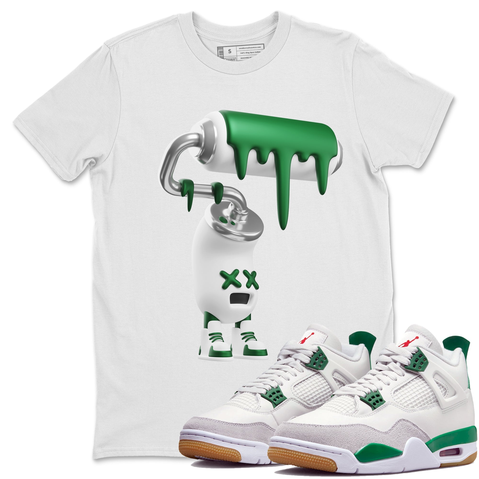 3D Paint Roller Unisex Tops - Air Jordan 4 Pine Green