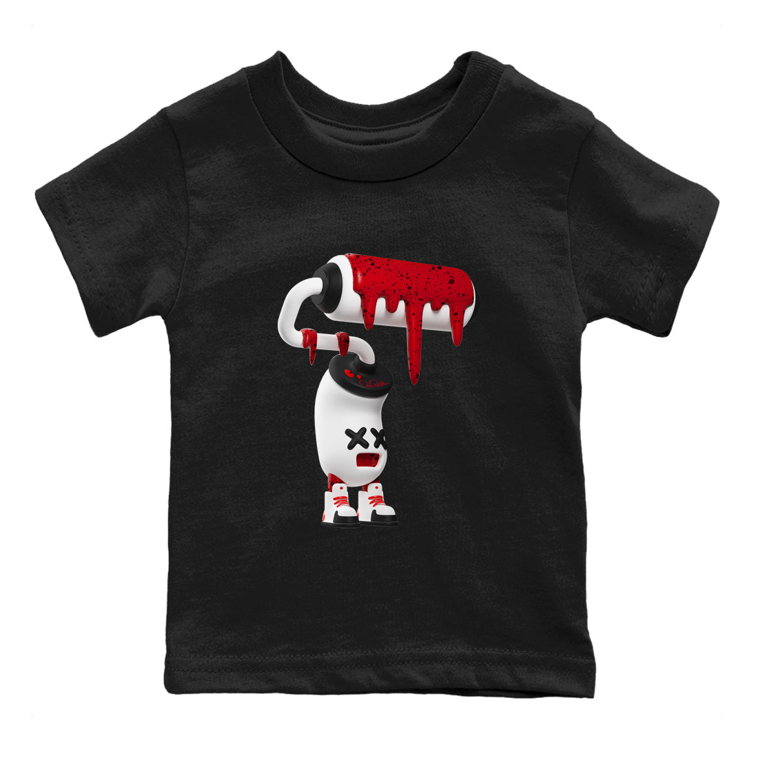 3D Paint Roller Kids Tops - Air Jordan 4 Red Cement