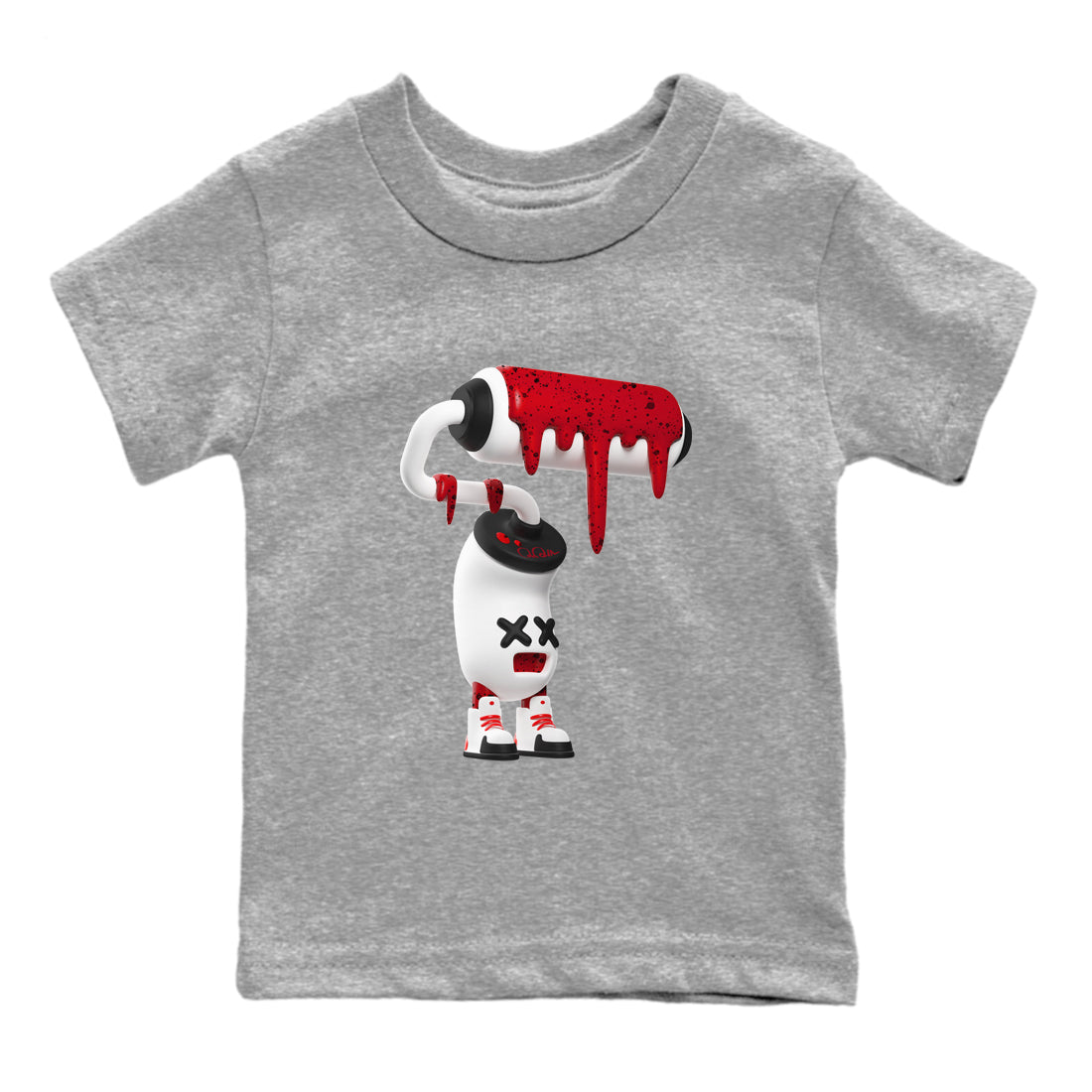 3D Paint Roller Kids Tops - Air Jordan 4 Red Cement