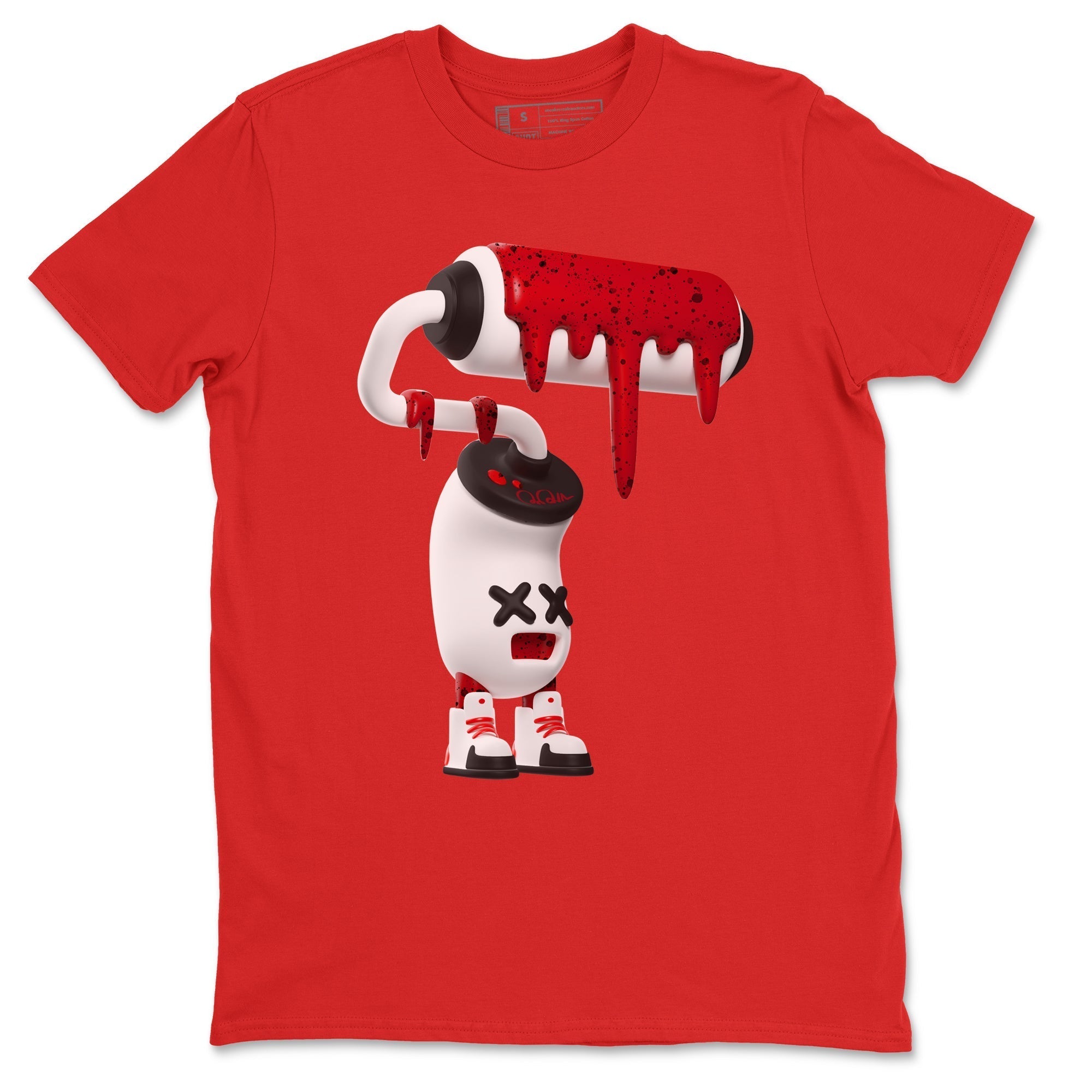 3D Paint Roller Unisex Tops - Air Jordan 4 Red Cement