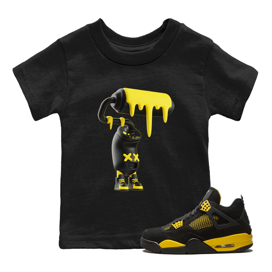 3D Paint Roller Kids Tops - Air Jordan 4 Thunder