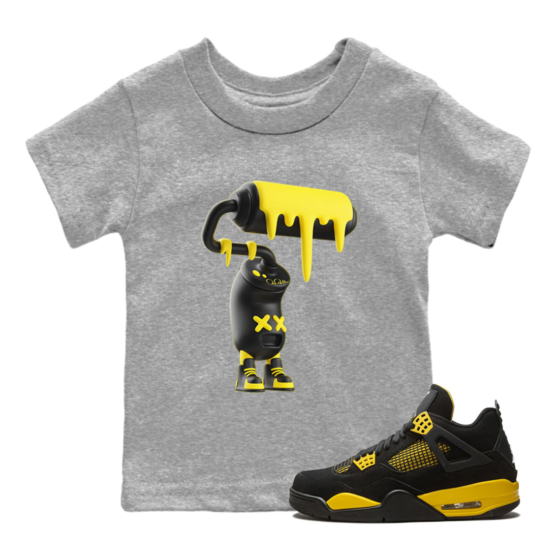 3D Paint Roller Kids Tops - Air Jordan 4 Thunder