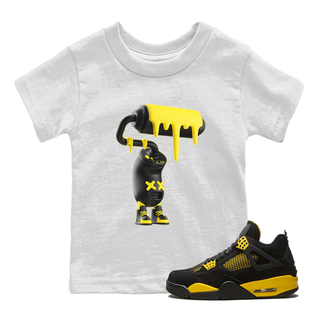 3D Paint Roller Kids Tops - Air Jordan 4 Thunder