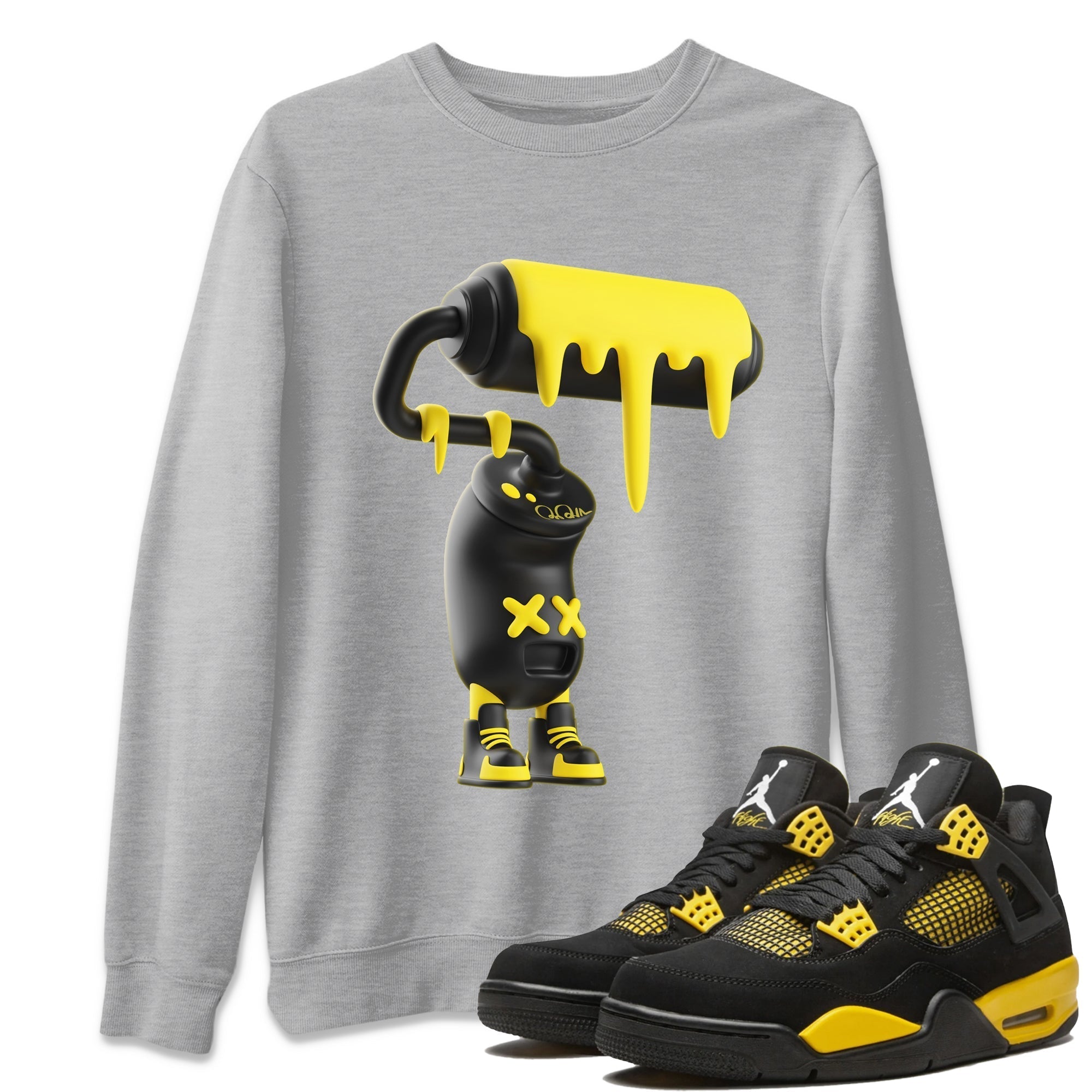 3D Paint Roller Unisex Tops - Air Jordan 4 Thunder