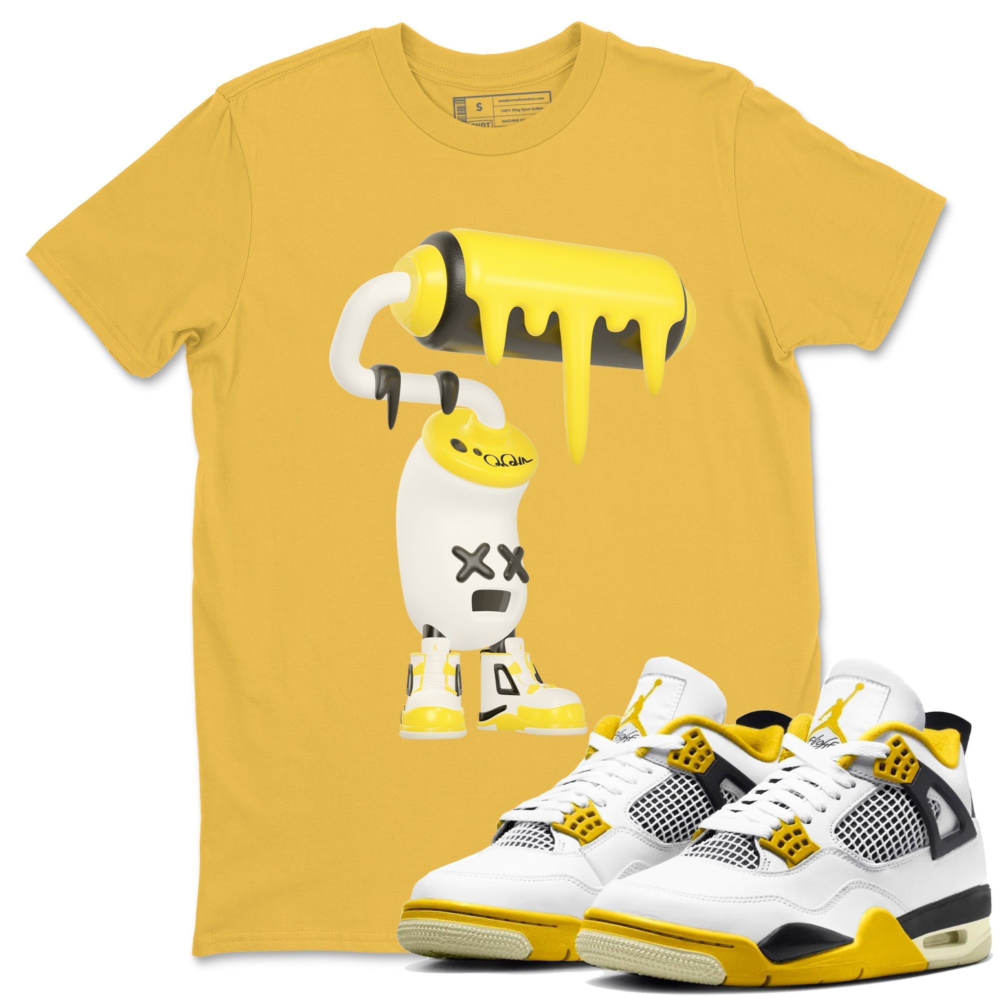 3D Paint Roller snkmatch Tees - Air Jordan 4 Vivid Sulfur