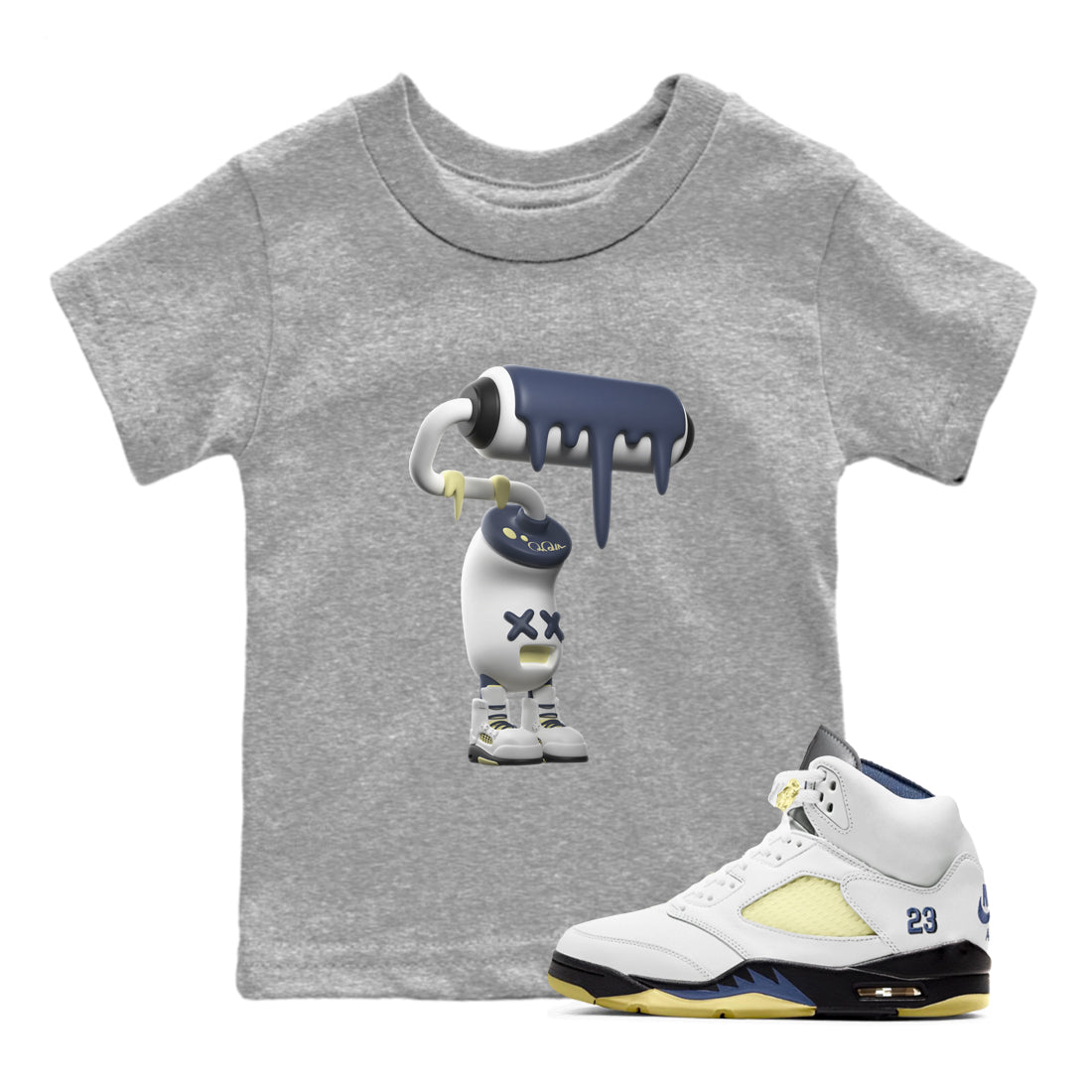 3D Paint Roller snkmatch Tee Kids - Air Jordan 5 A Ma Maniere x Photon Dust