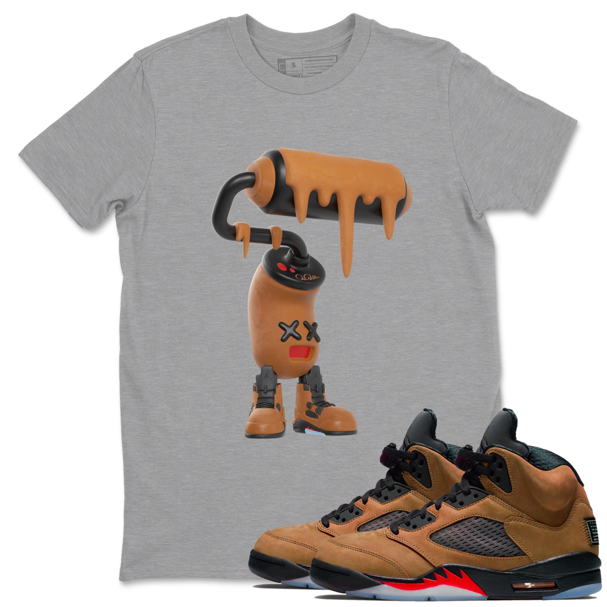 3D Paint Roller snkmatch Tees - Air Jordan 5 Archaeo Brown