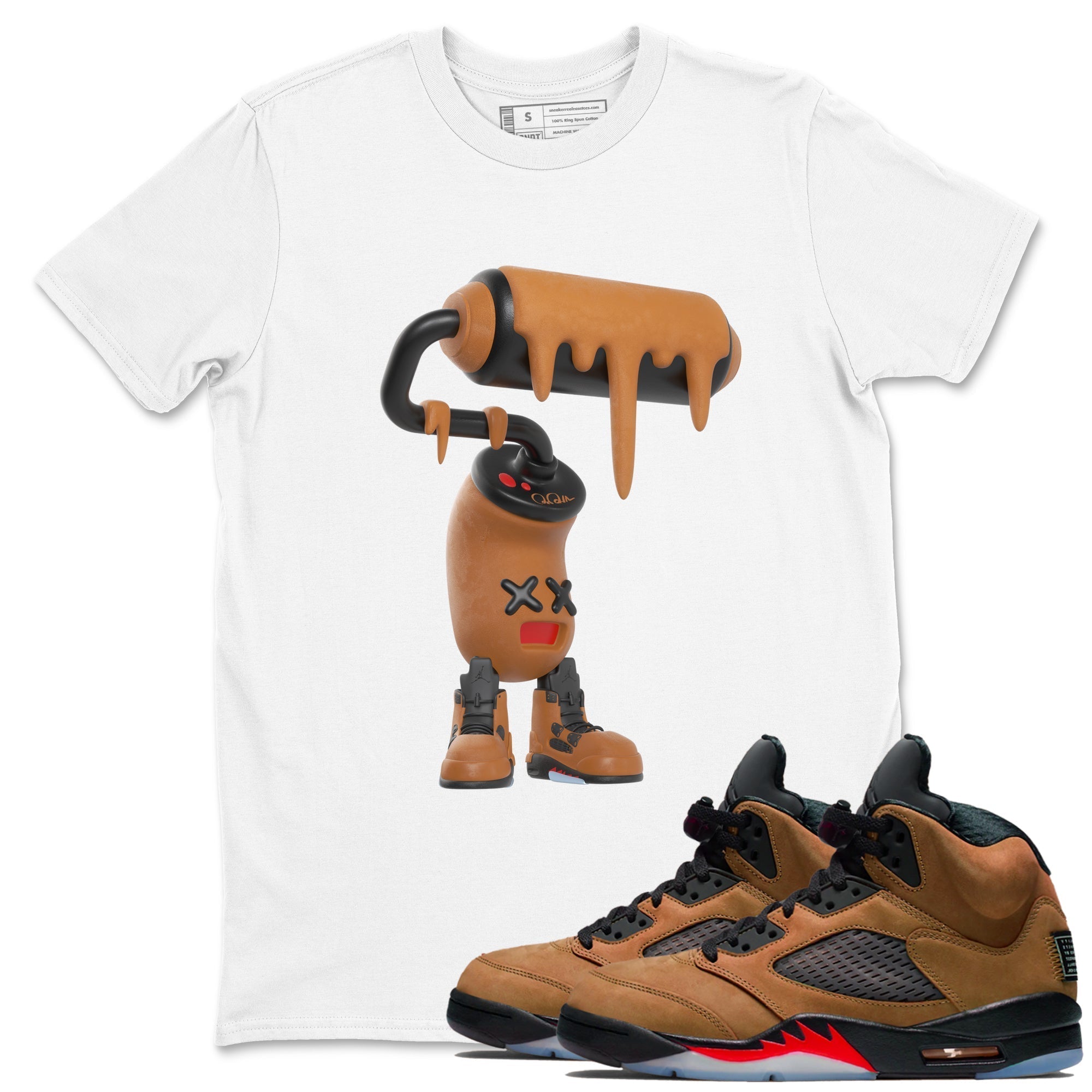 3D Paint Roller snkmatch Tees - Air Jordan 5 Archaeo Brown