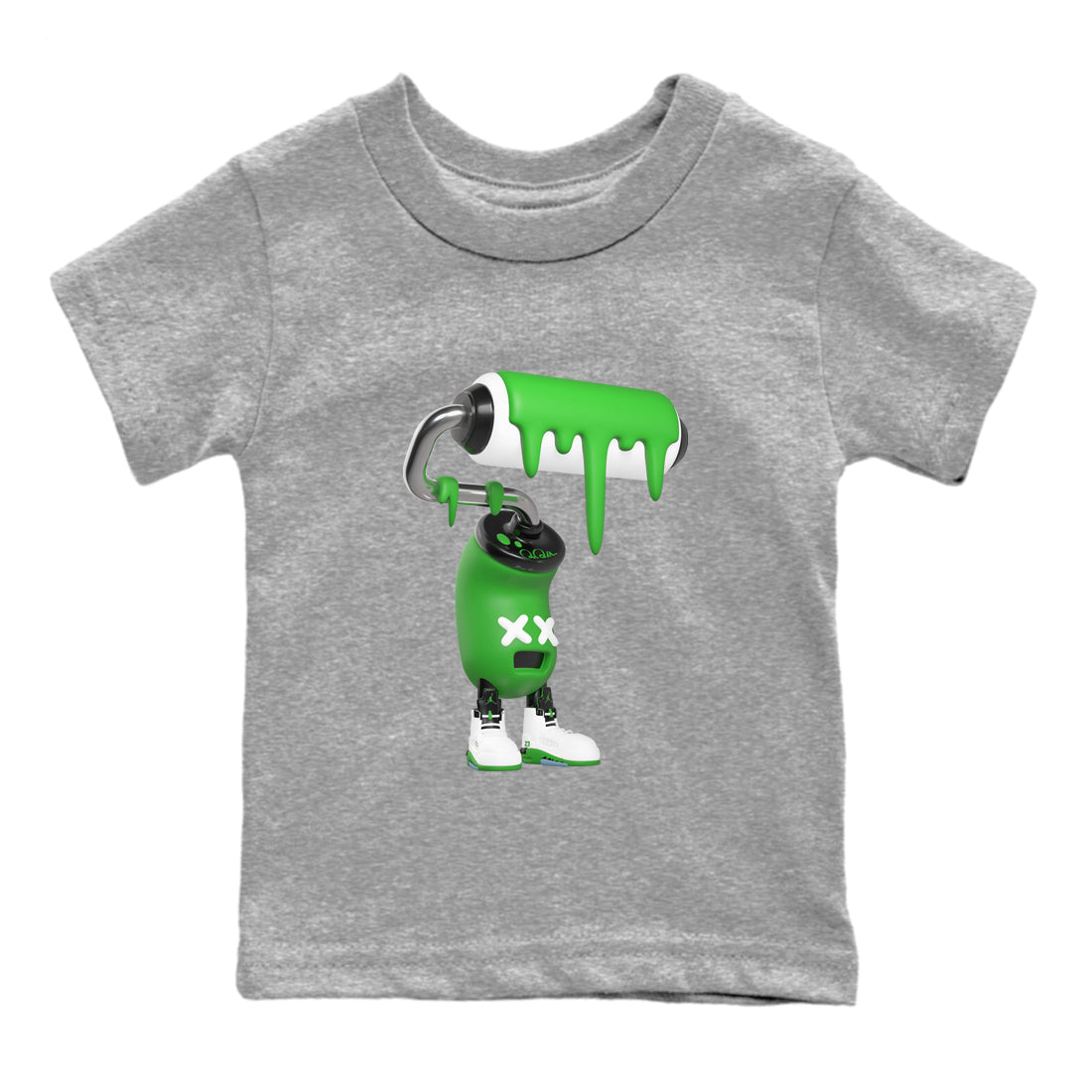 3D Paint Roller snkmatch Tee Kids - Air Jordan 5 Lucky Green