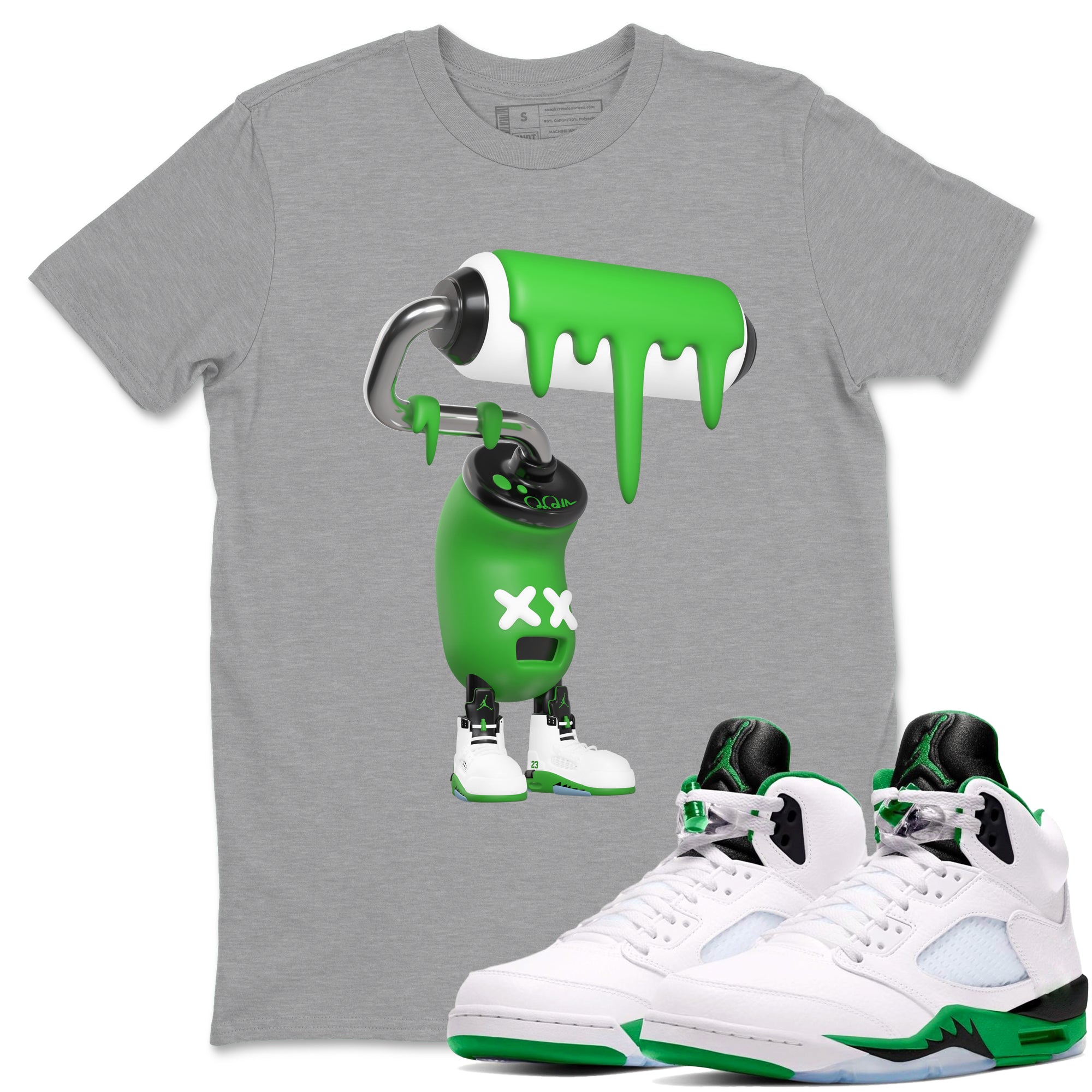 3D Paint Roller snkmatch Tee - Air Jordan 5 Lucky Green