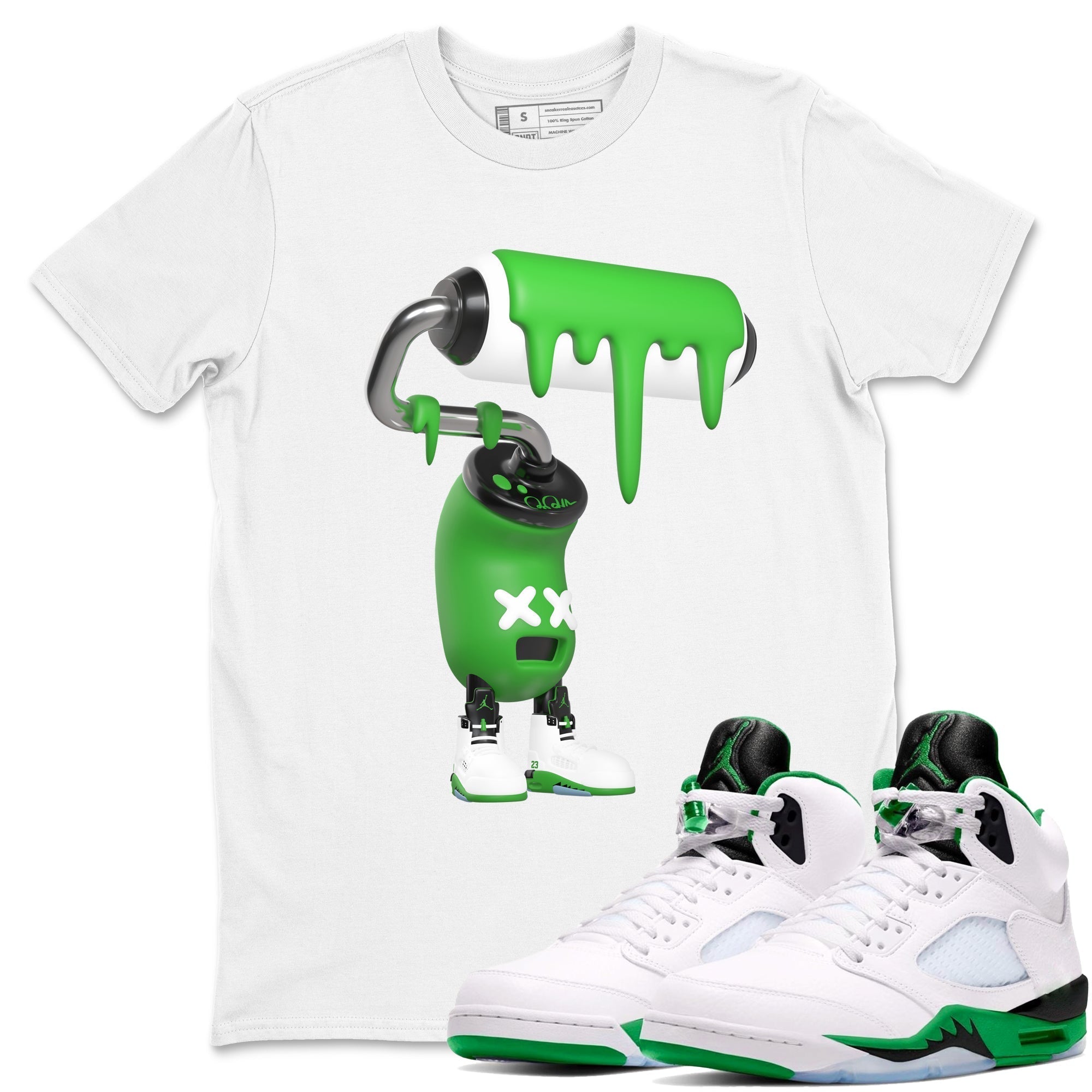 3D Paint Roller snkmatch Tee - Air Jordan 5 Lucky Green