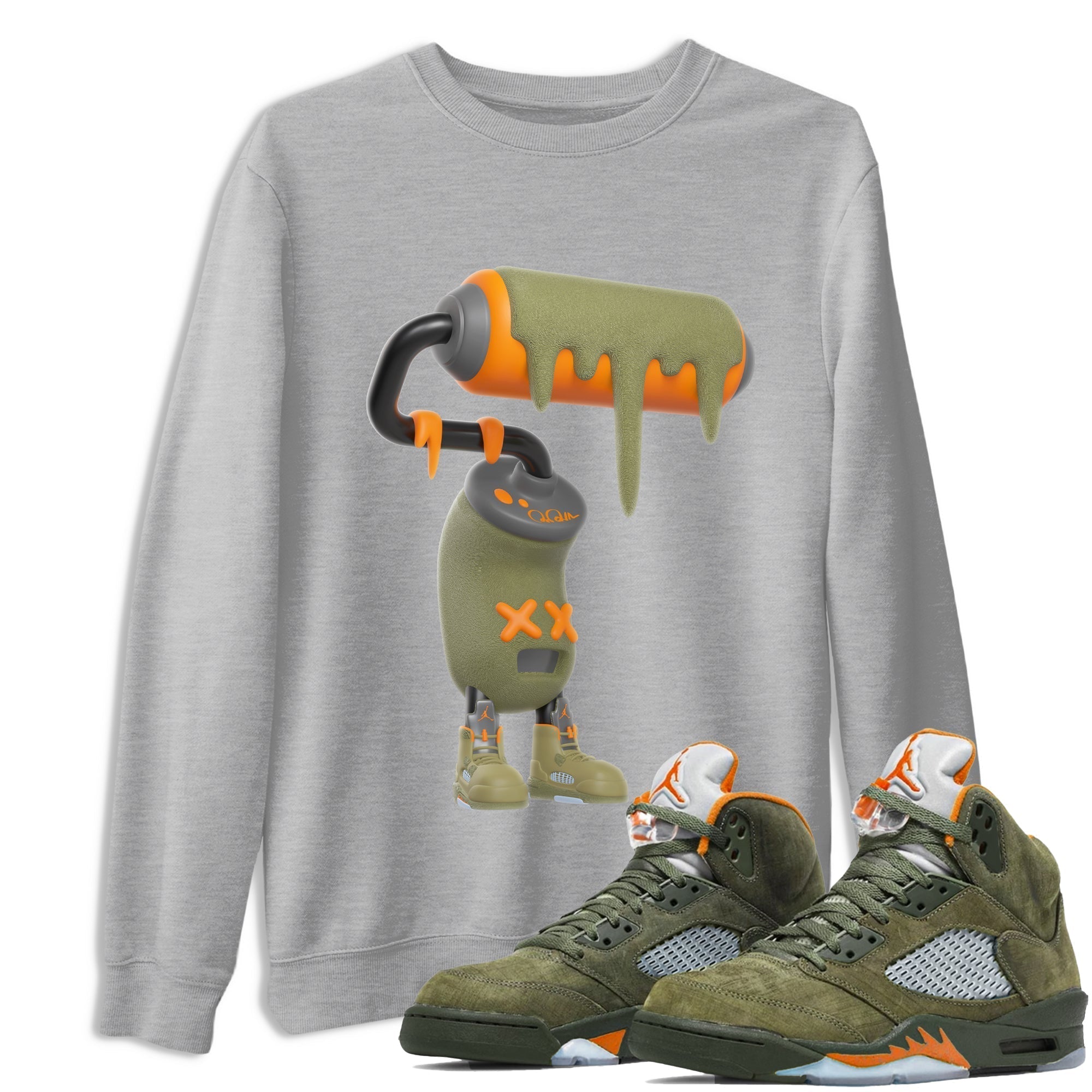 3D Paint Roller snkmatch Tees - Air Jordan 5 Olive