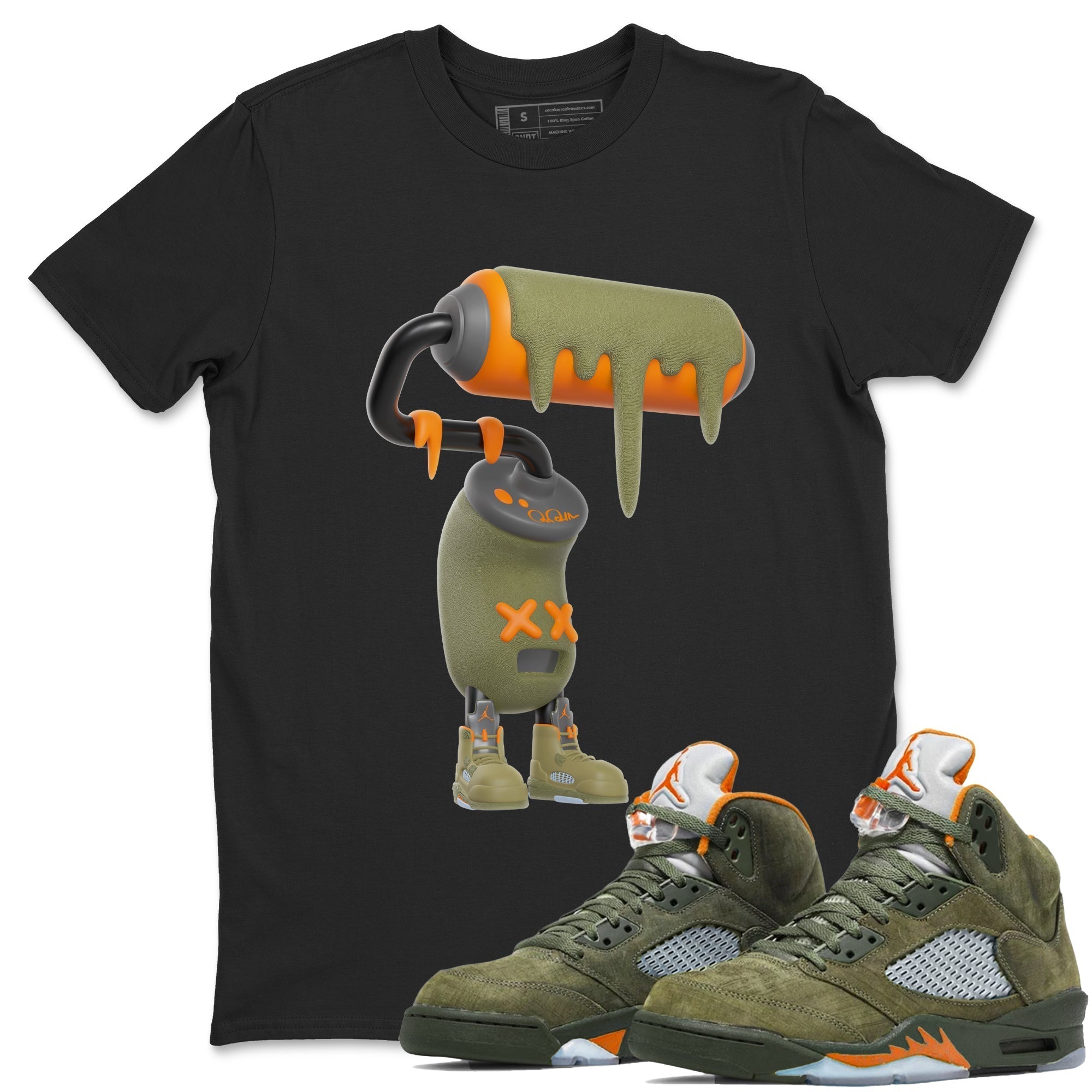 3D Paint Roller snkmatch Tees - Air Jordan 5 Olive