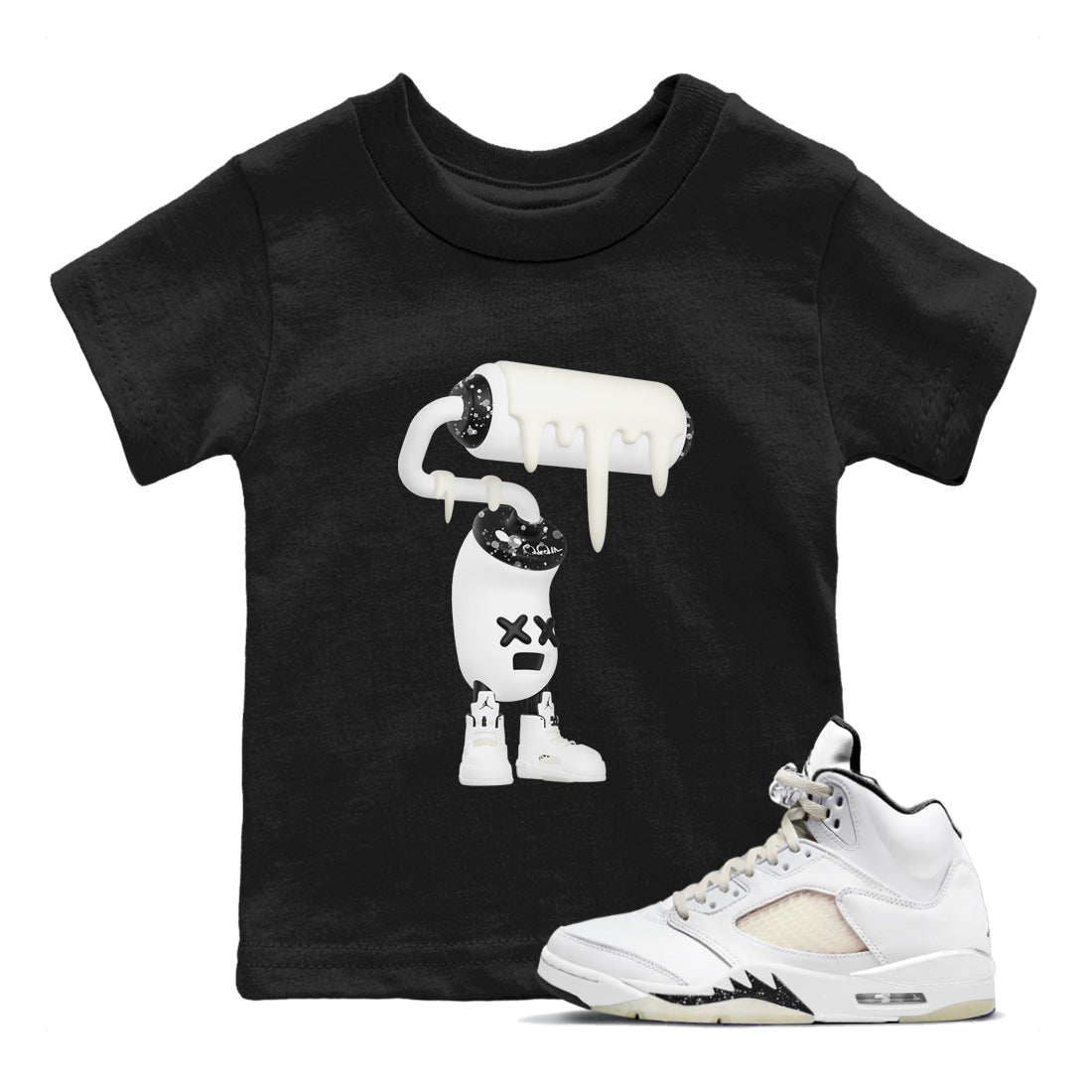 3D Paint Roller snkmatch Tees Kids - Air Jordan 5 Sail