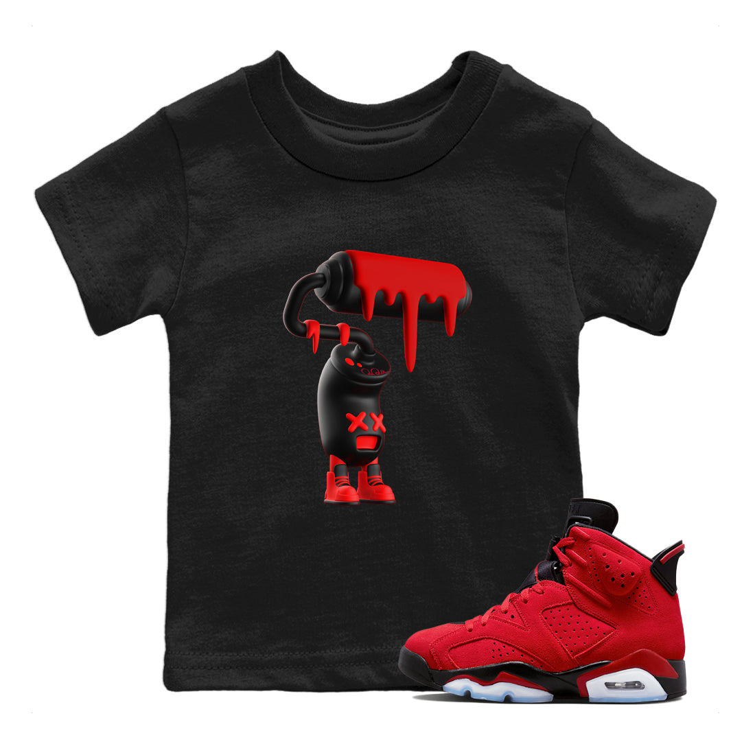 3D Paint Roller Kids Tops - Air Jordan 6 Toro Bravo