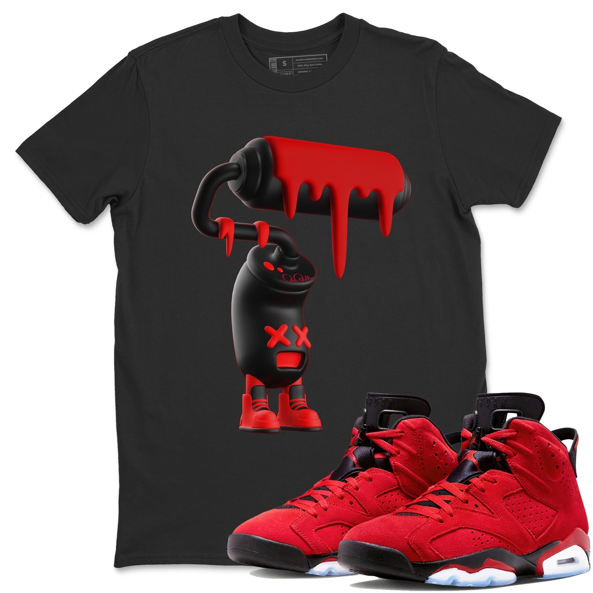 3D Paint Roller Unisex Tops - Air Jordan 6 Toro Bravo