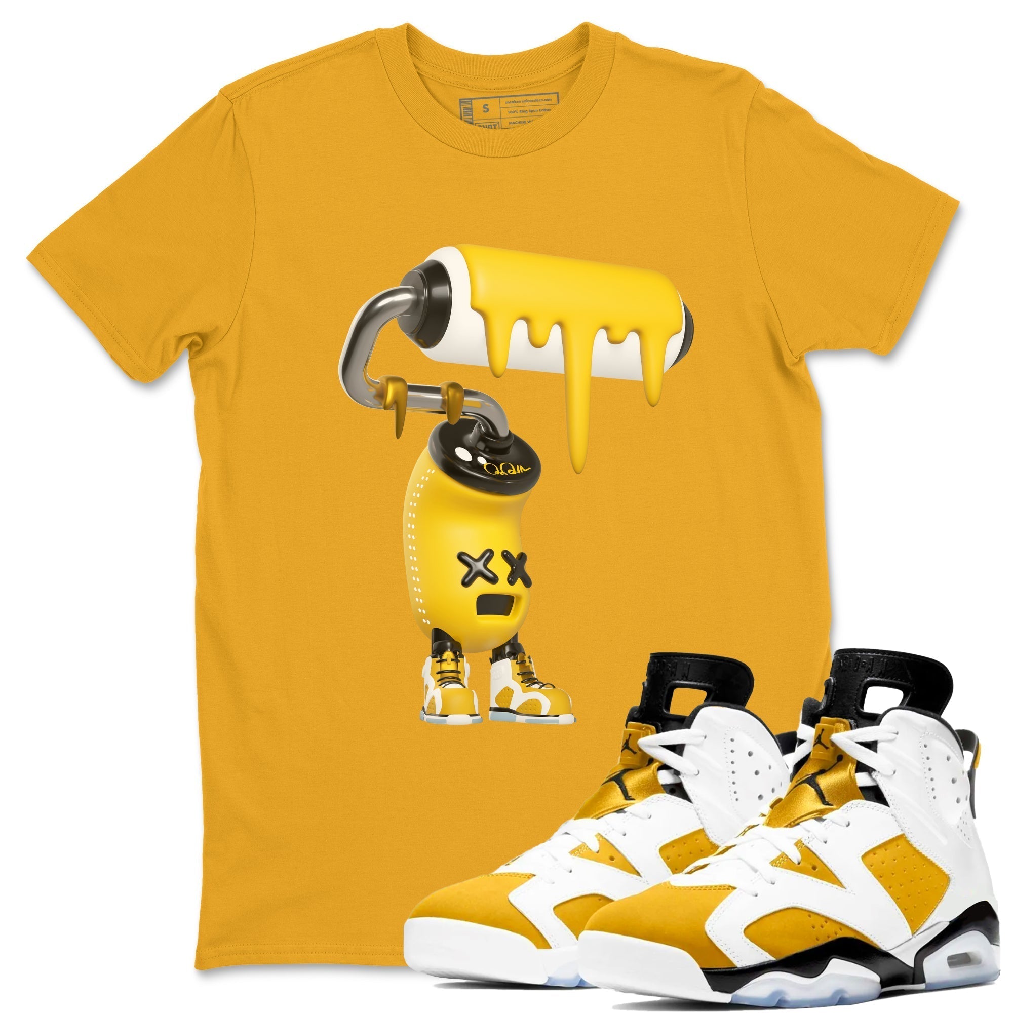 3D Paint Roller snkmatch Tee - Air Jordan 6 Yellow Ochre