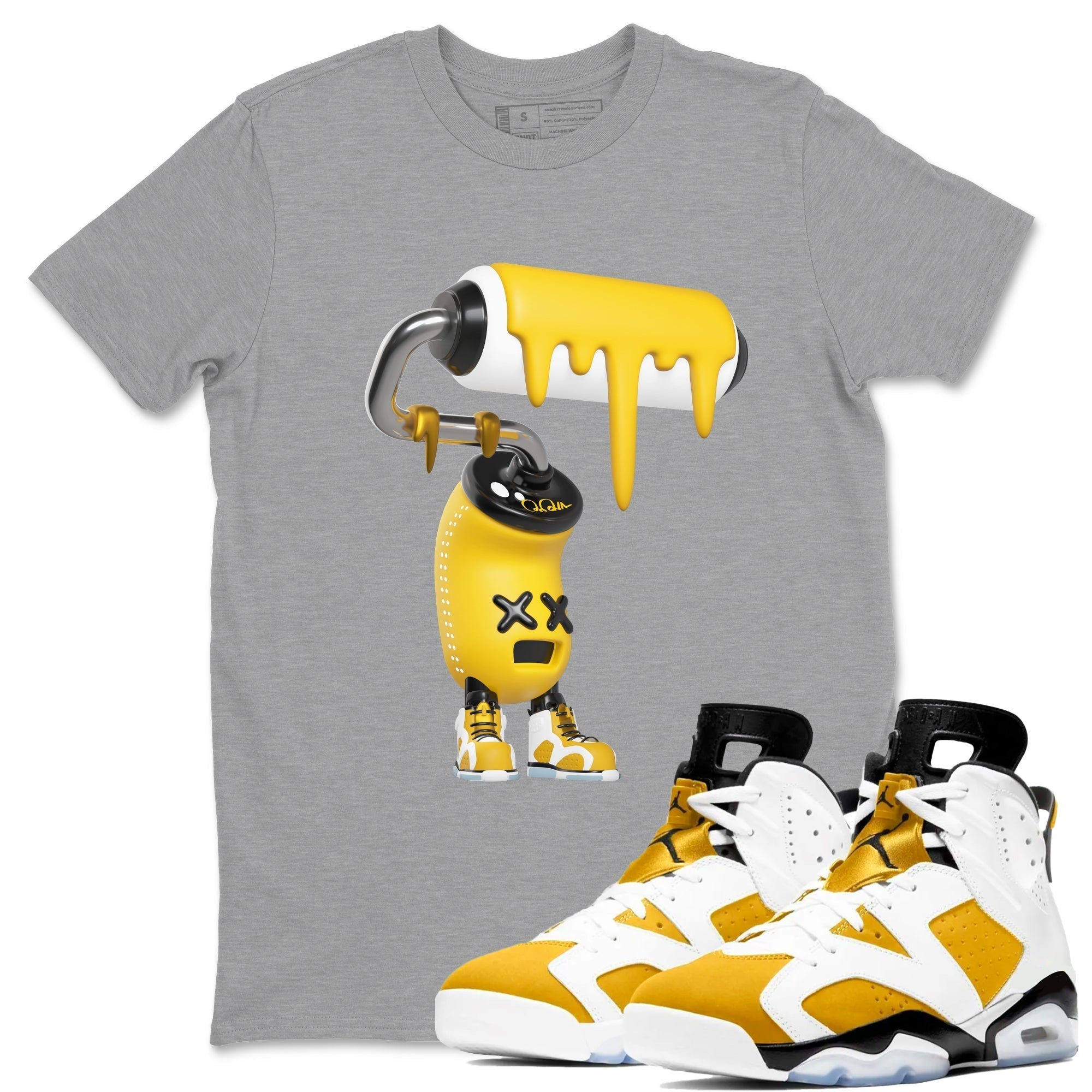 3D Paint Roller snkmatch Tee - Air Jordan 6 Yellow Ochre