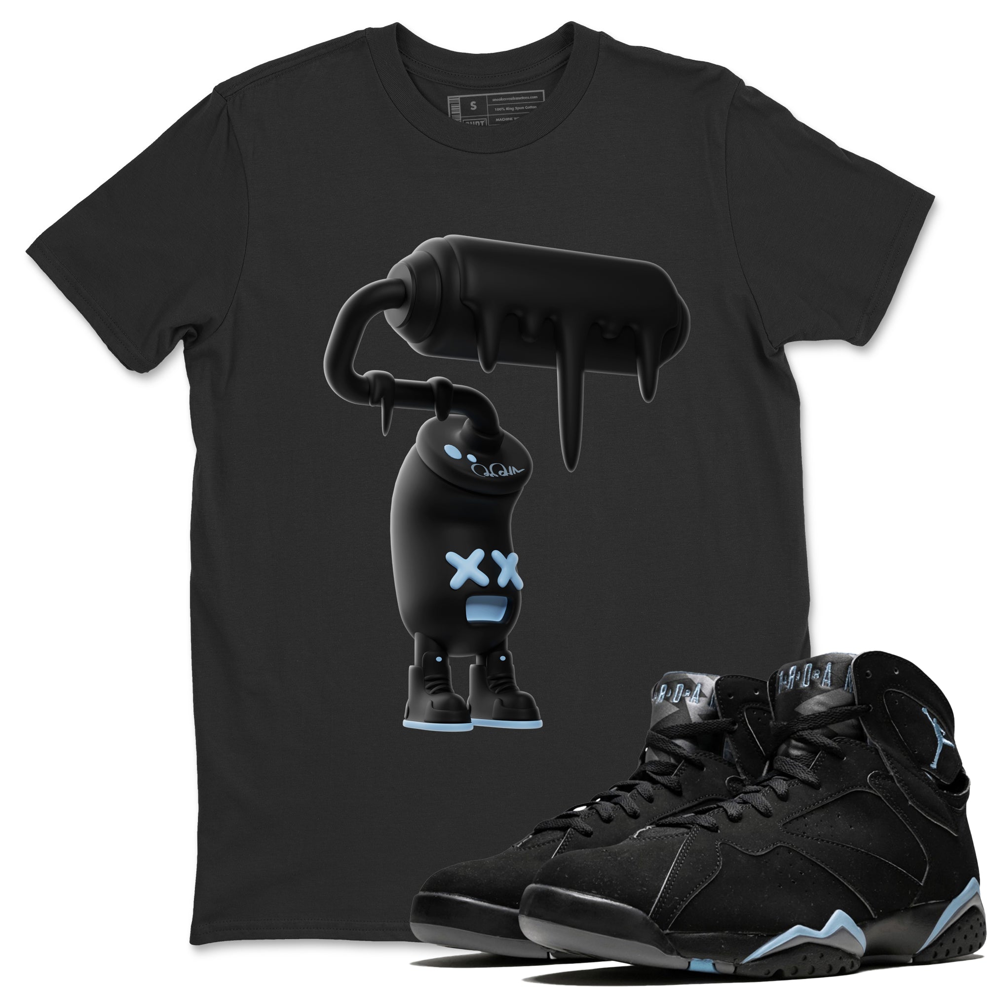 3D Paint Roller Unisex Tops - Air Jordan 7 Chambray