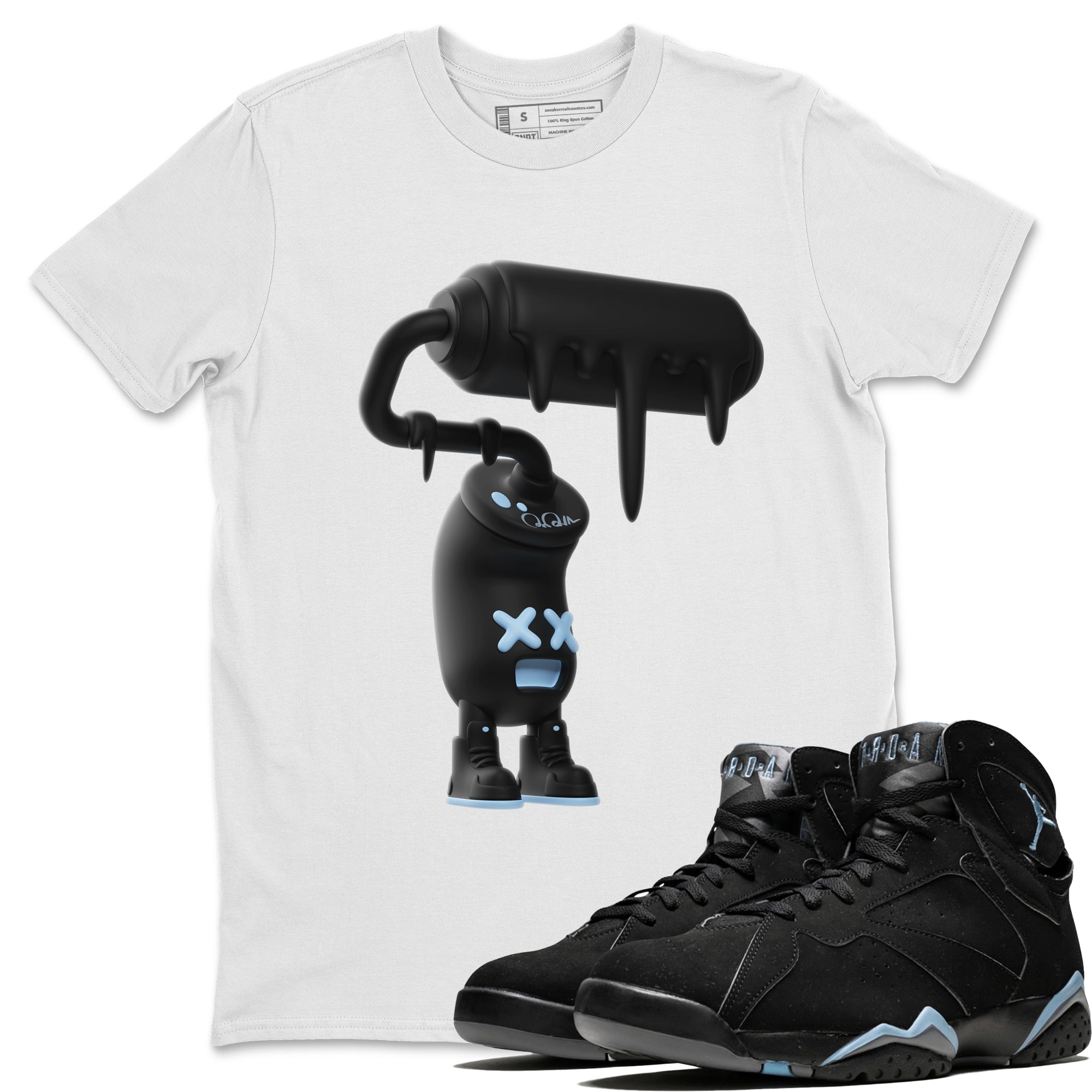 3D Paint Roller Unisex Tops - Air Jordan 7 Chambray