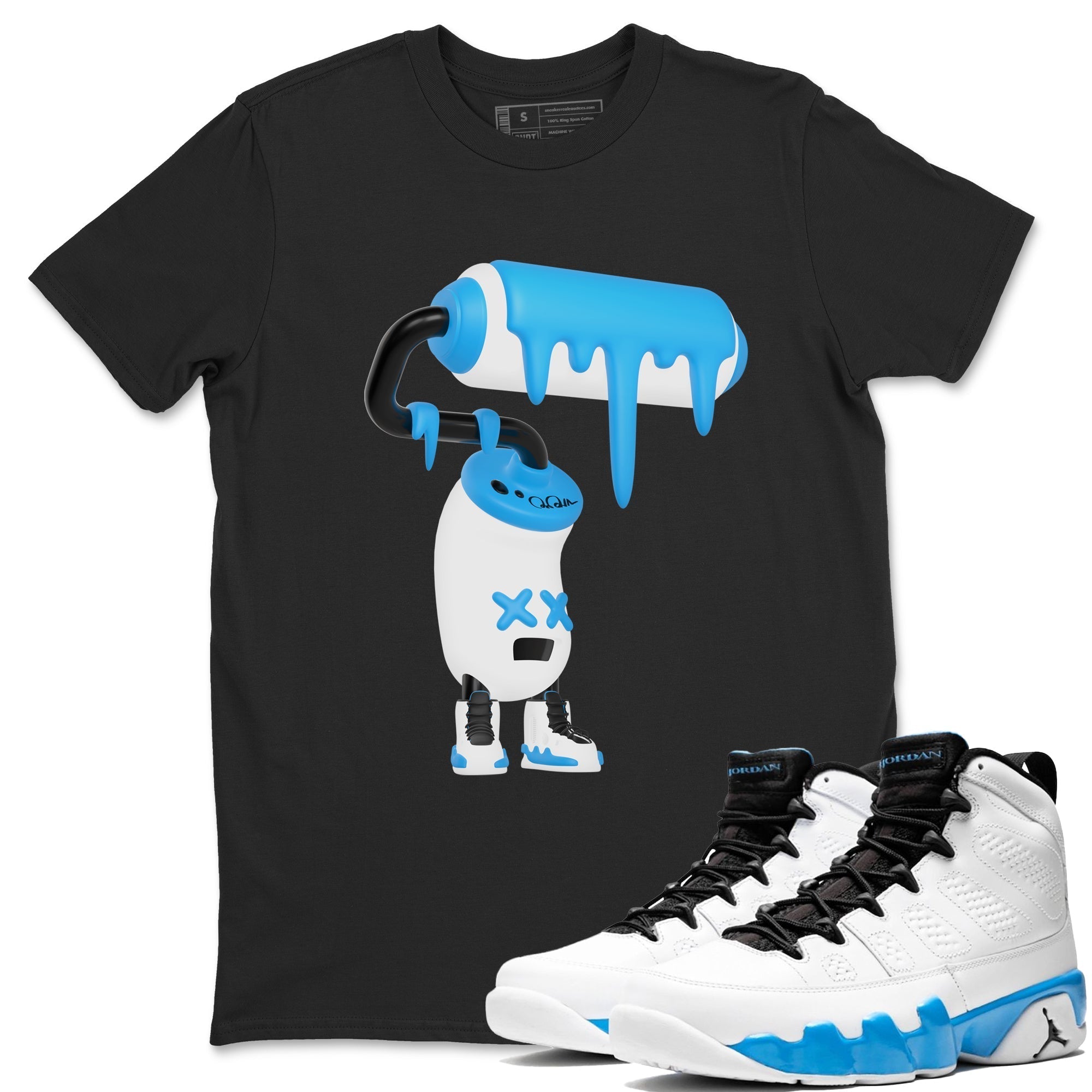 3D Paint Roller snkmatch Tees - Air Jordan 9 Powder Blue