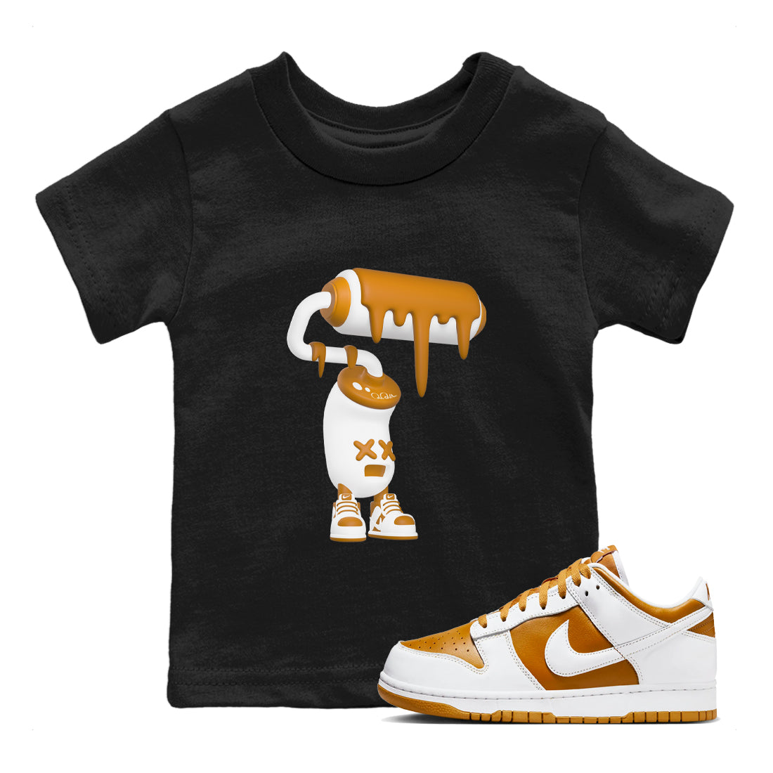 3D Paint Roller snkmatch Tees Kids - Dunk Dark Curry
