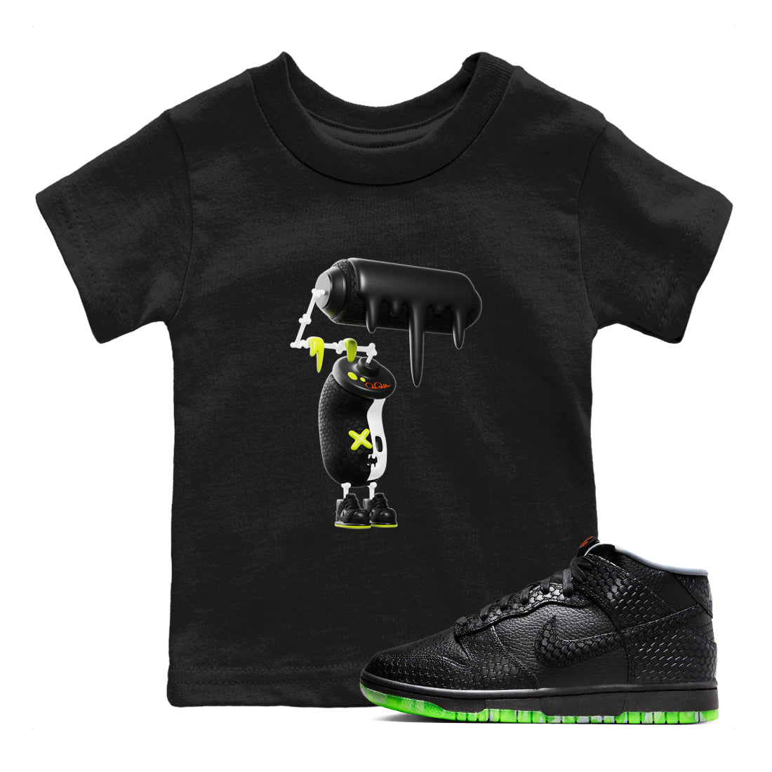 3D Paint Roller snkmatch Tee Kids - Dunk Halloween