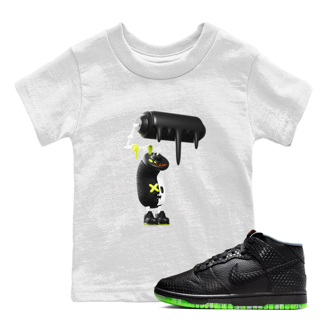 3D Paint Roller snkmatch Tee Kids - Dunk Halloween