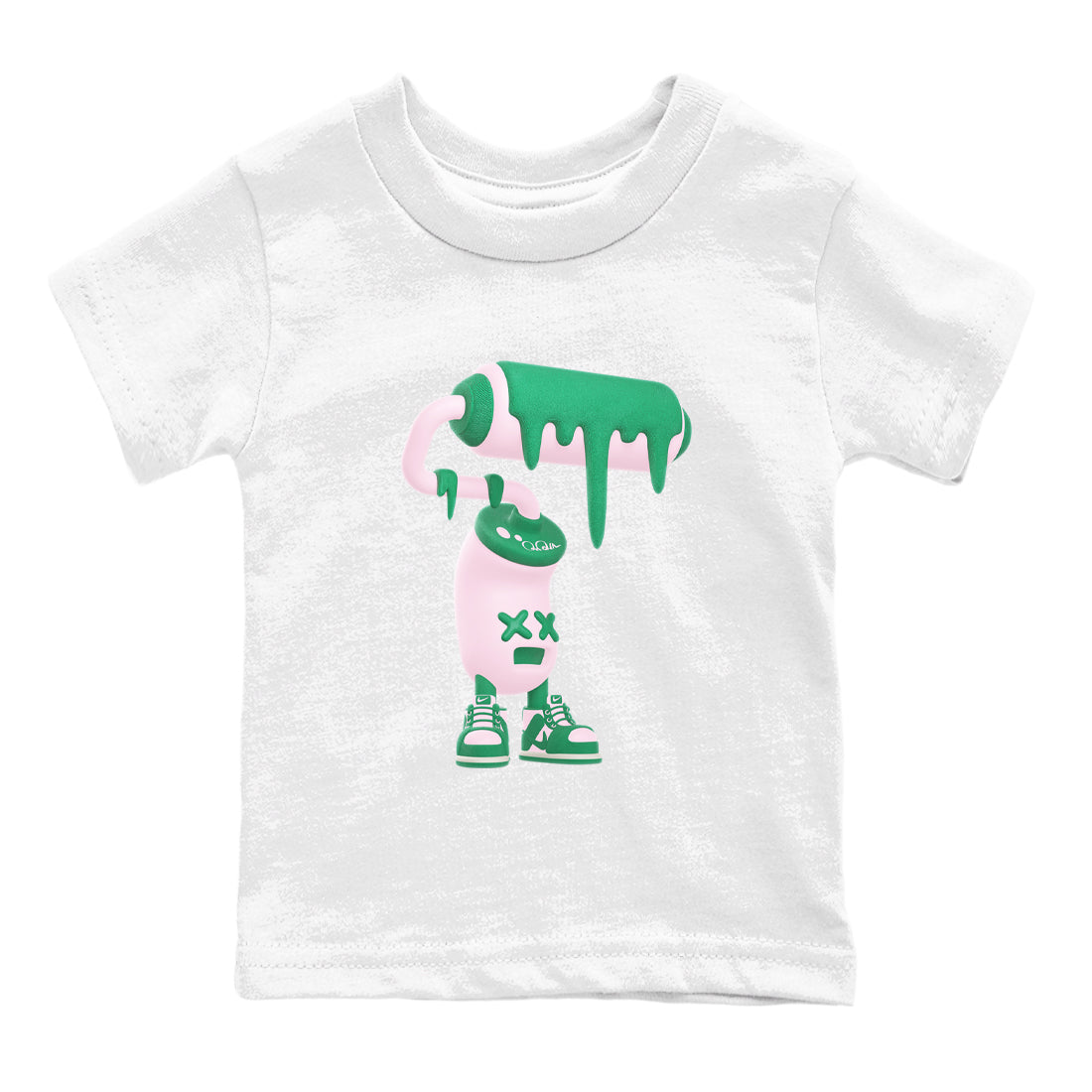 3D Paint Roller snkmatch Tees Kids - Dunk Medium Soft Pink Malachite