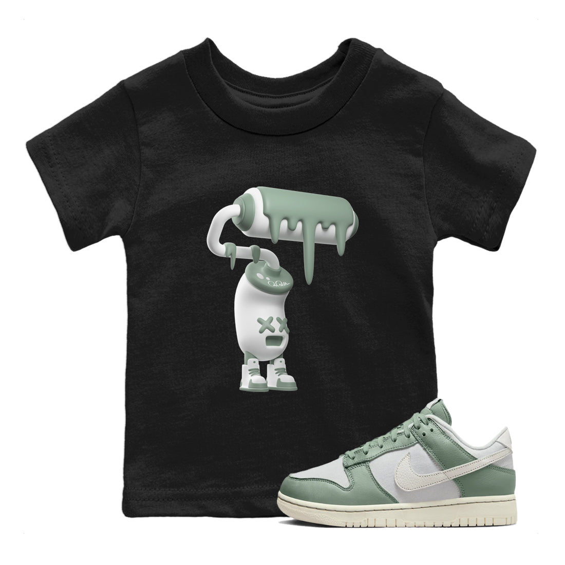 3D Paint Roller Kids Tops - Dunk Mica Green