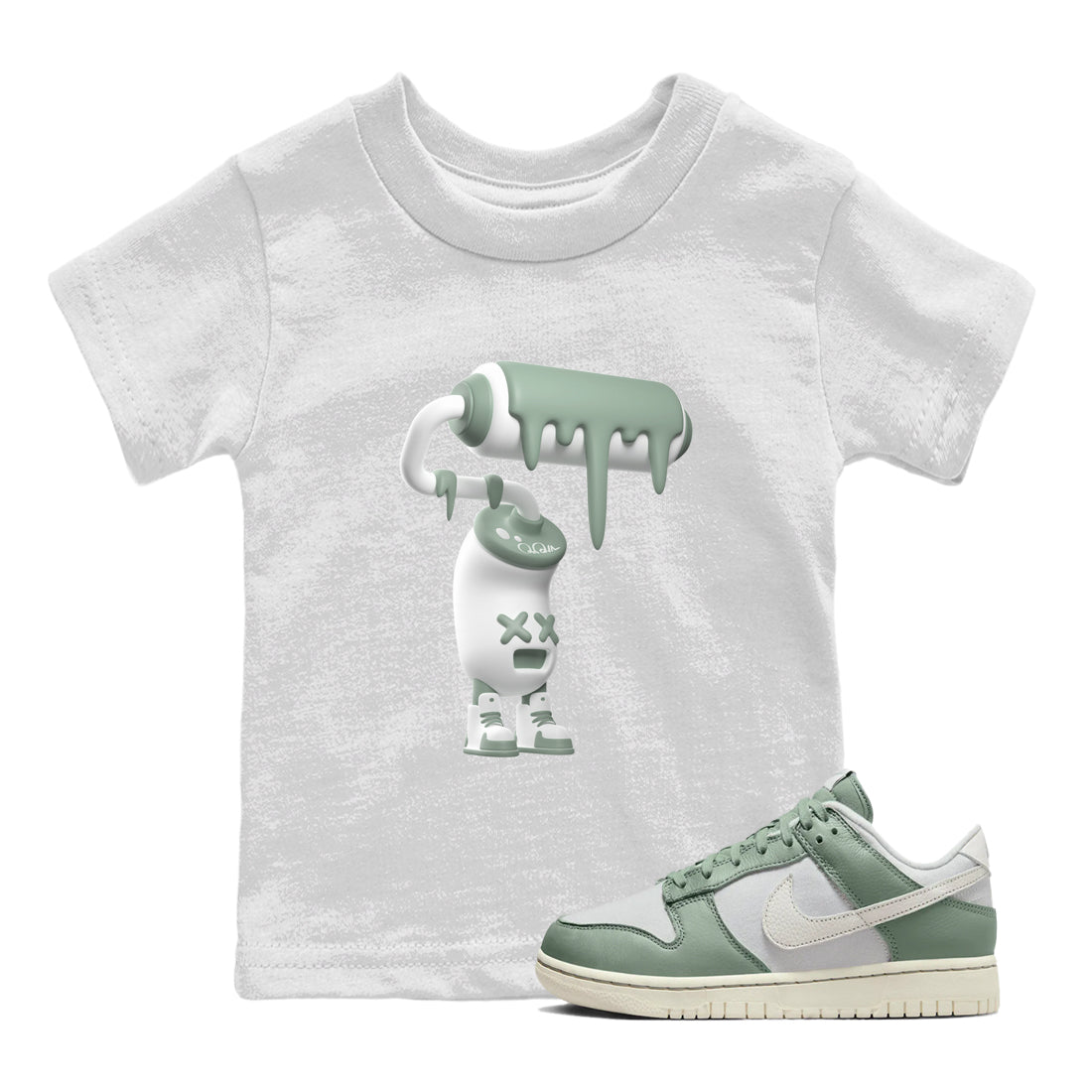 3D Paint Roller Kids Tops - Dunk Mica Green