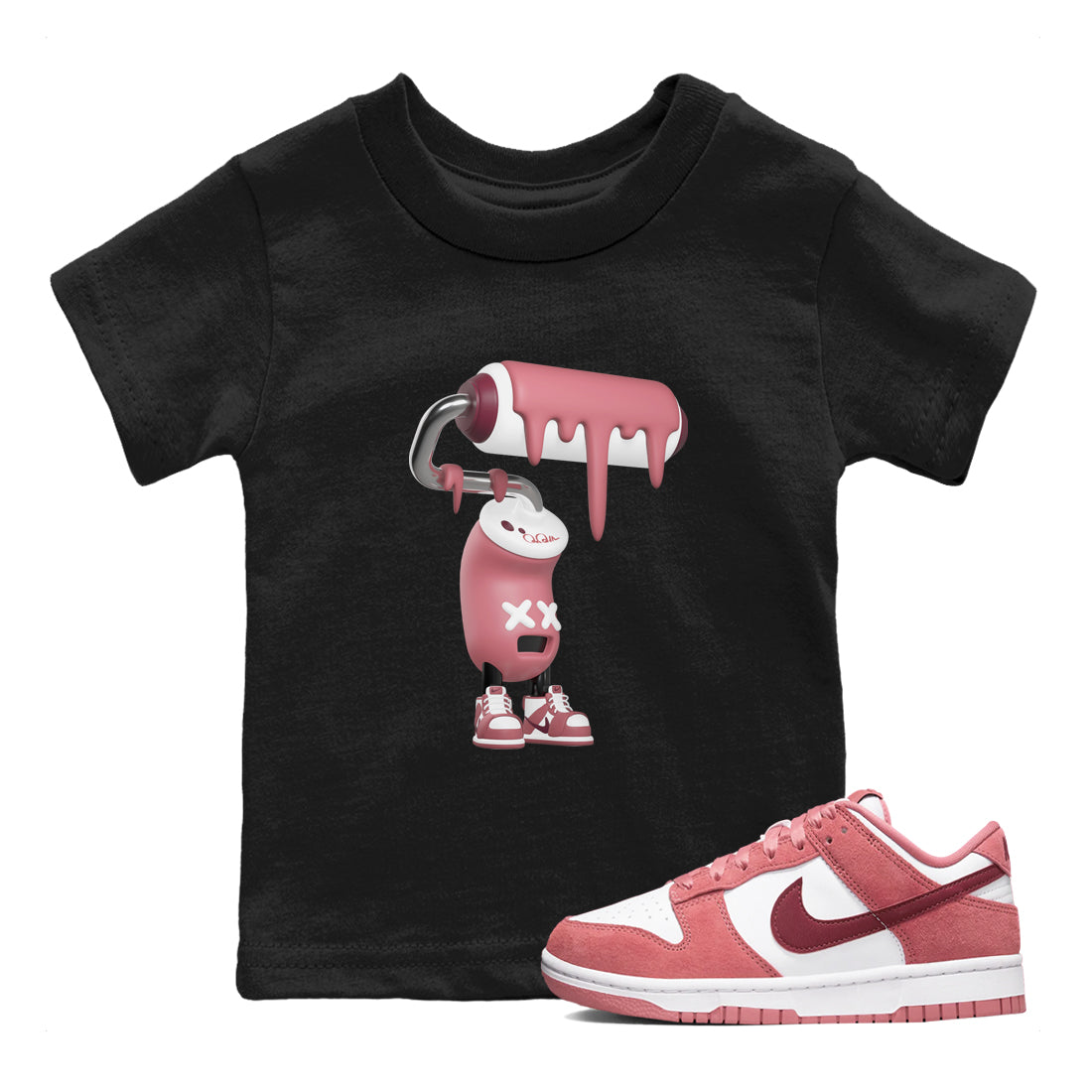 3D Paint Roller snkmatch Tee Kids - Dunk Valentines Day 2024