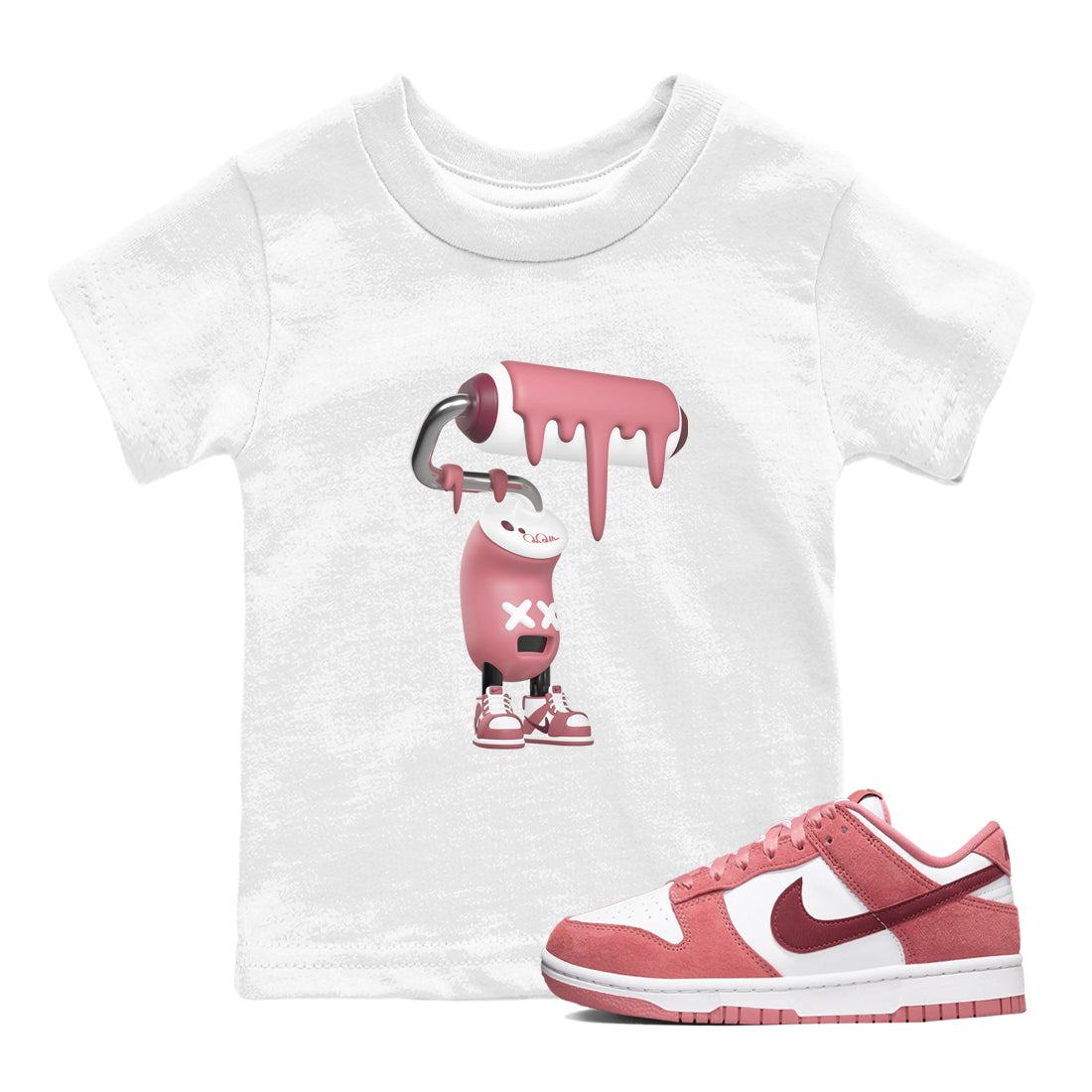3D Paint Roller snkmatch Tee Kids - Dunk Valentines Day 2024