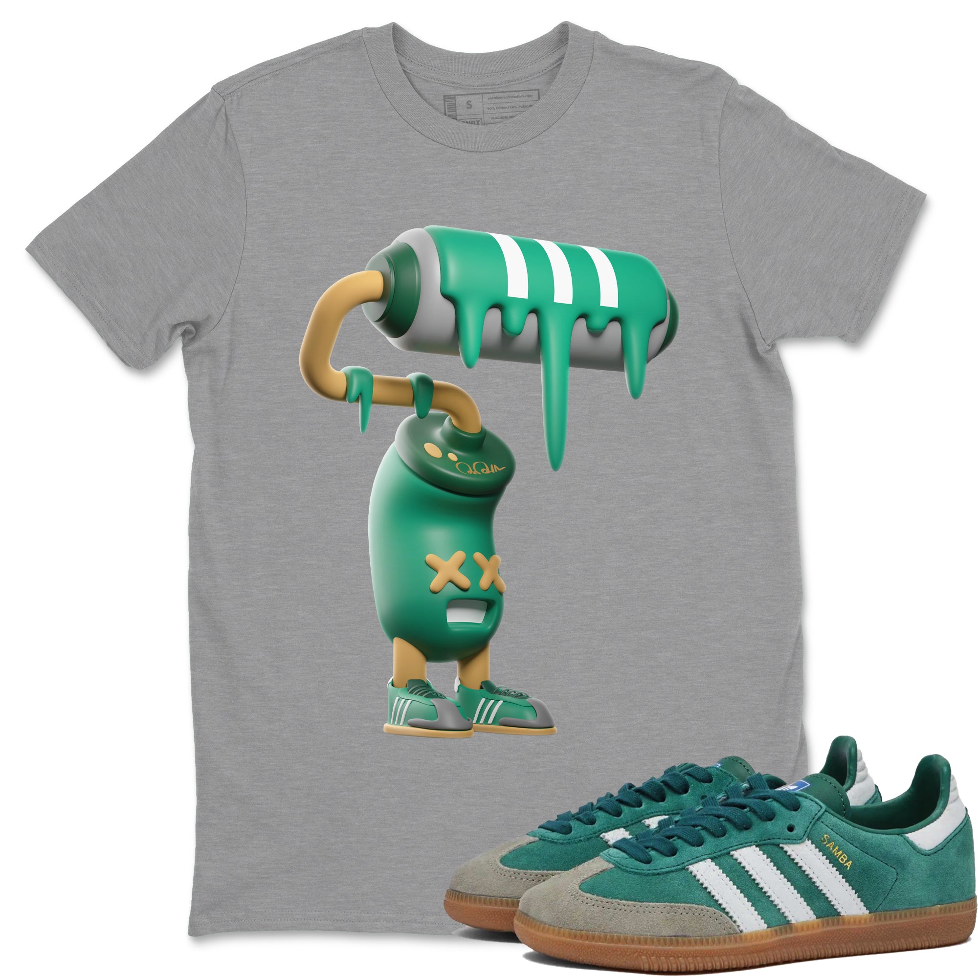 3D Paint Roller snkmatch Tee - Samba Collegiate Green Gum