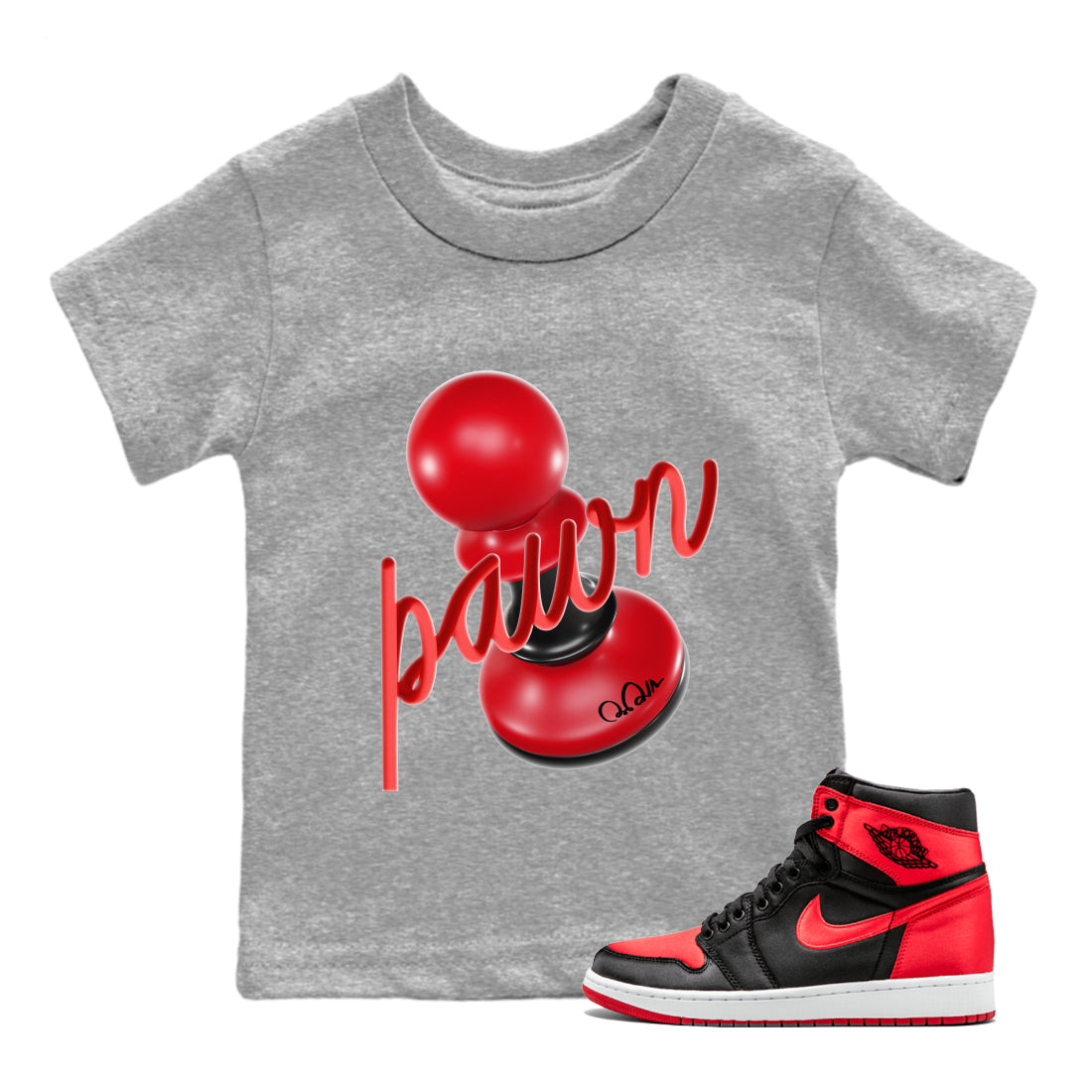 3D Pawn Kids Tops - Air Jordan 1 Satin Bred