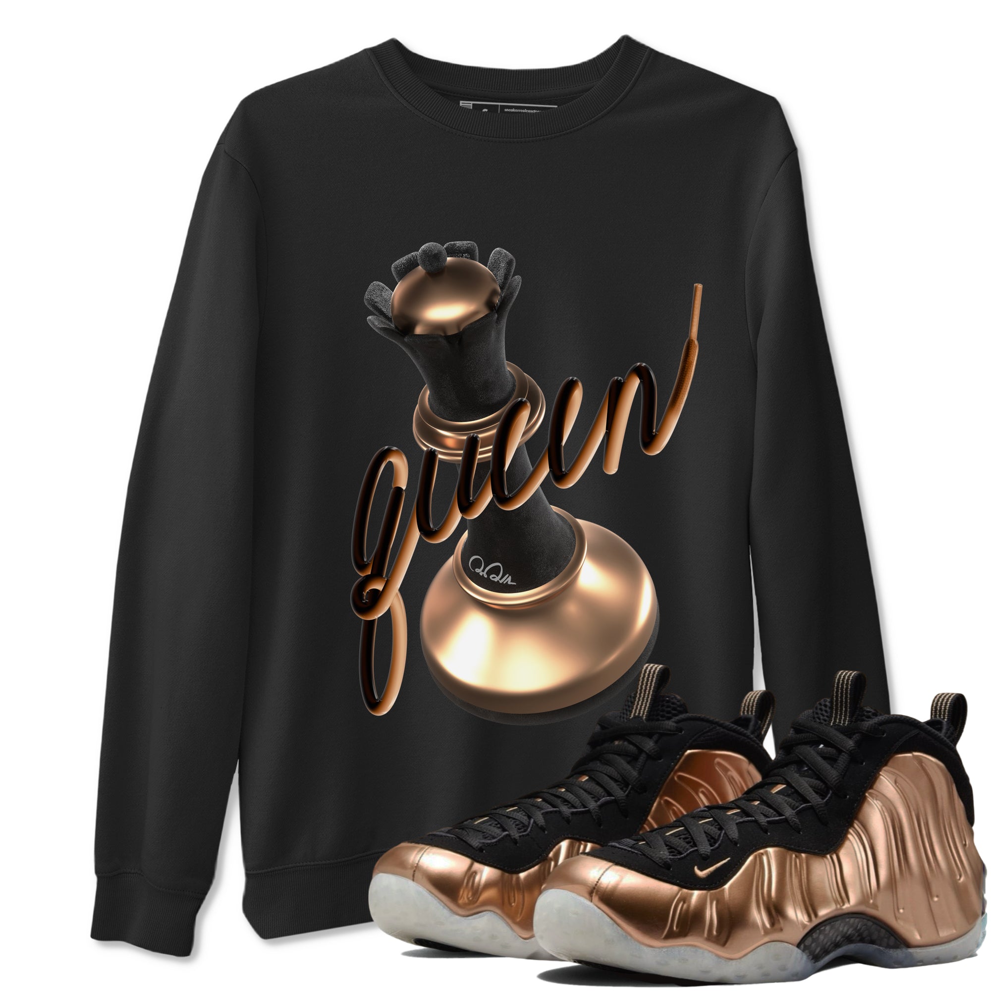 3D Queen snkmatch Tees - Air Foamposite One Metallic Copper