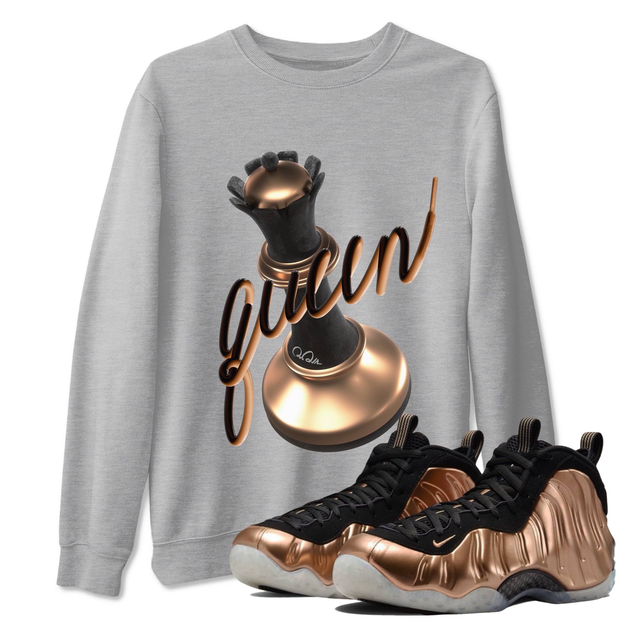 3D Queen snkmatch Tees - Air Foamposite One Metallic Copper