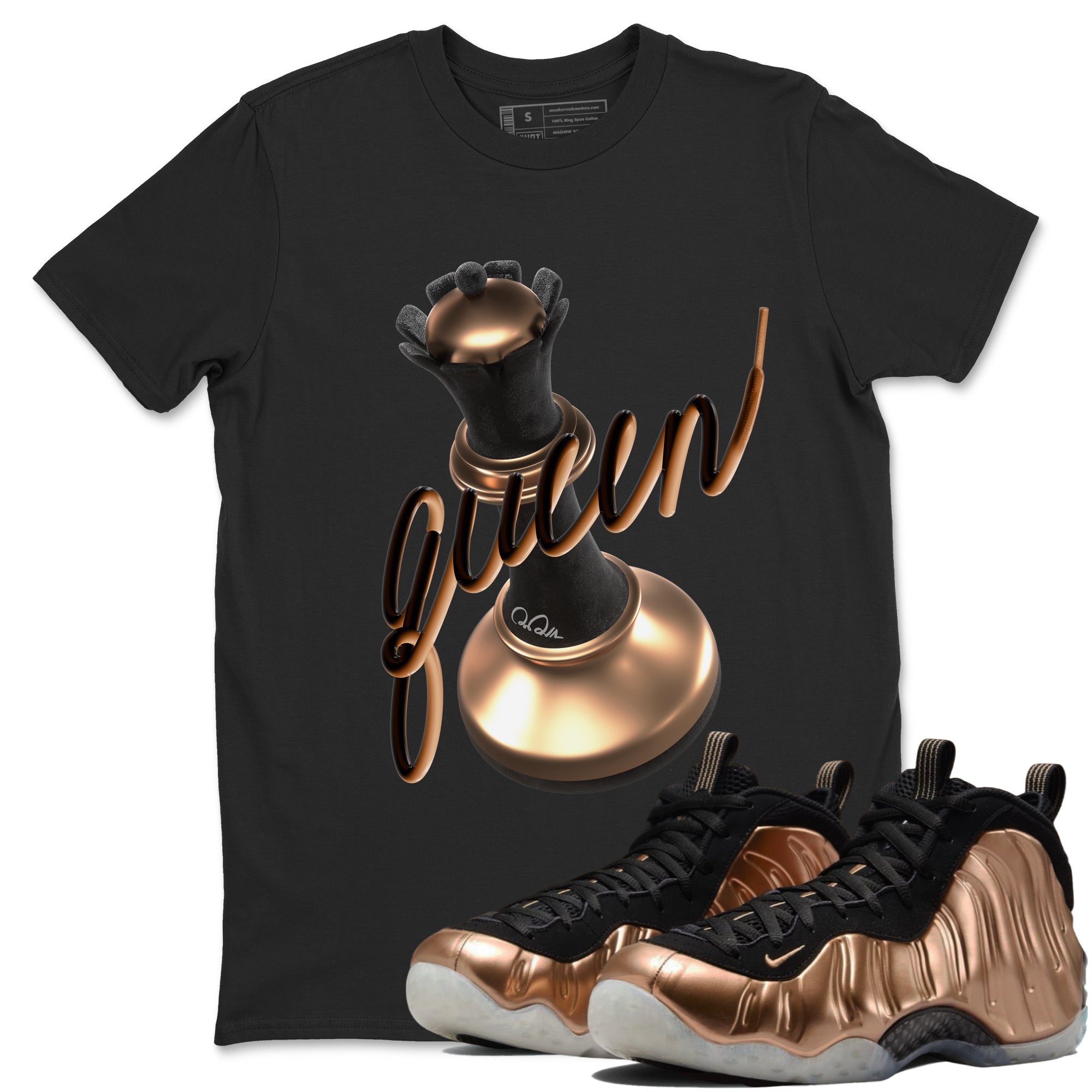 3D Queen snkmatch Tees - Air Foamposite One Metallic Copper